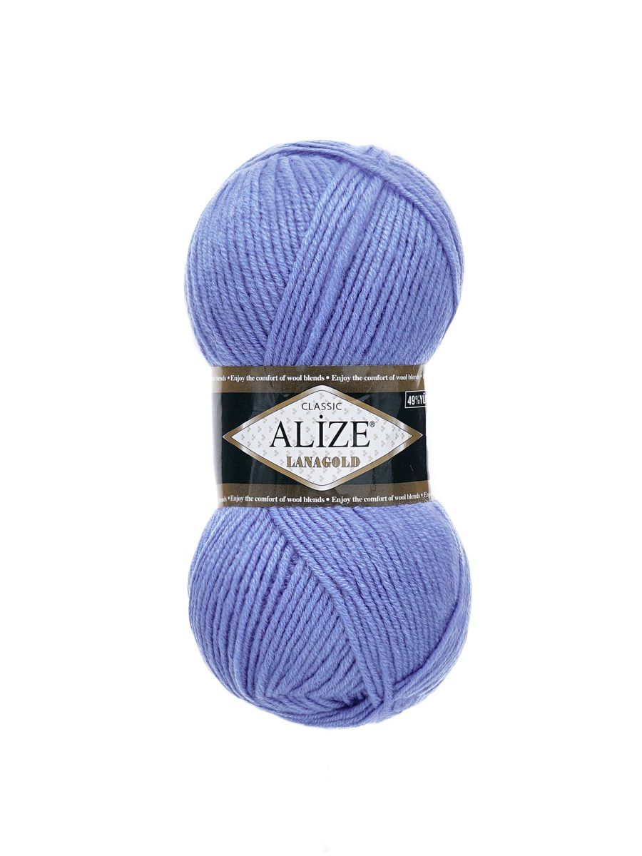 Пряжа Alize полушерстяная мягкая тонкая теплая Lanagold 100 гр 240 м 5 мотков 40 голубой - фото 4