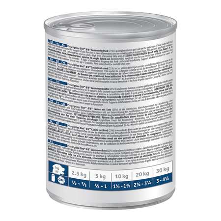 Корм для собак HILLS 370г Prescription Diet d/d Food Sensitivities для кожи при аллергии и заболеваниях кожи с уткой консервированный