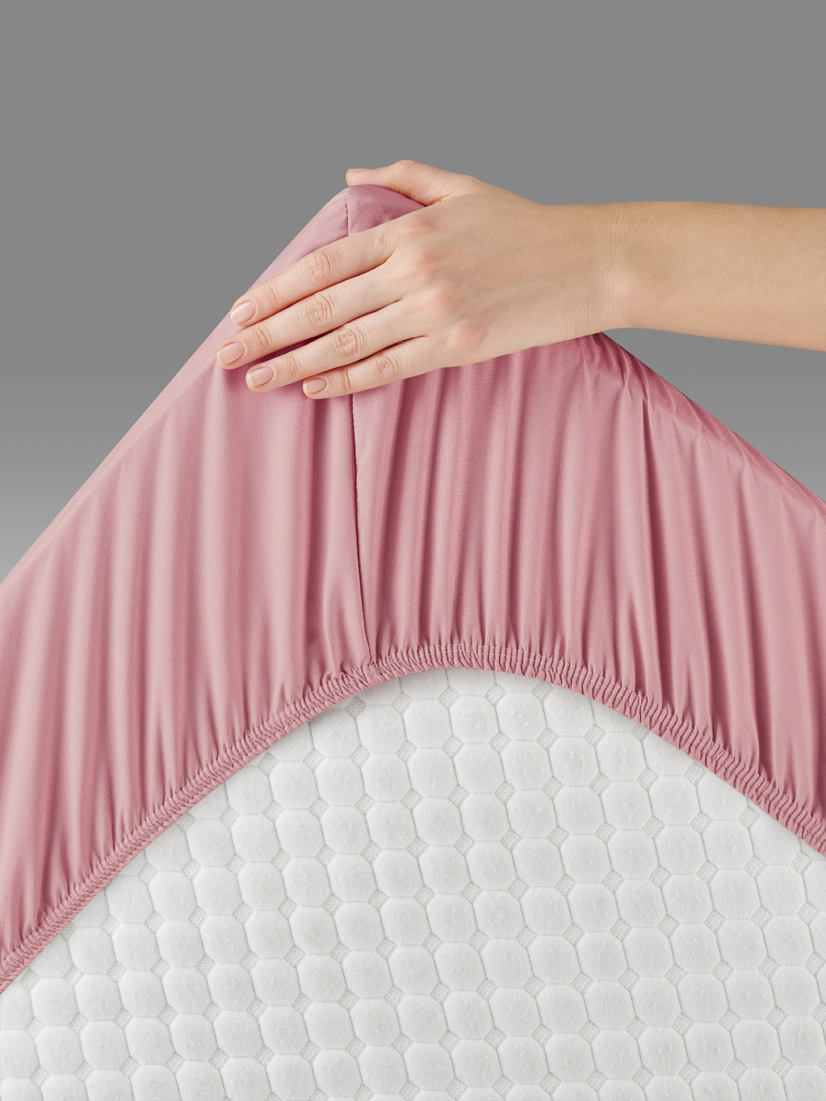 Простыня Mrs.Stretch Mr.Jersy Пыльная Роза 160 x 200 см на резинке - фото 5