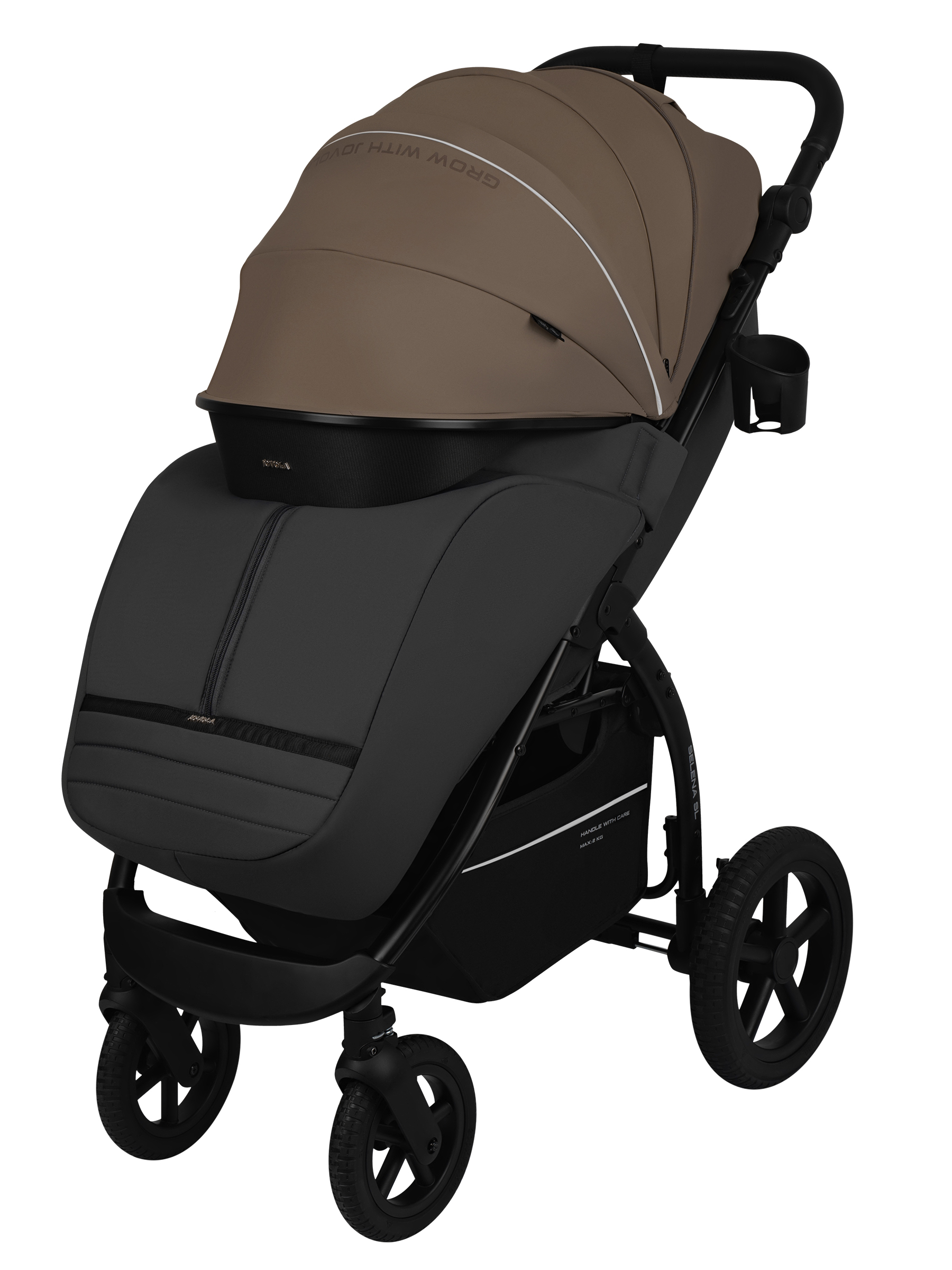 Коляска прогулочная JOVOLA Selena SL темно-бежевый-серый - фото 16