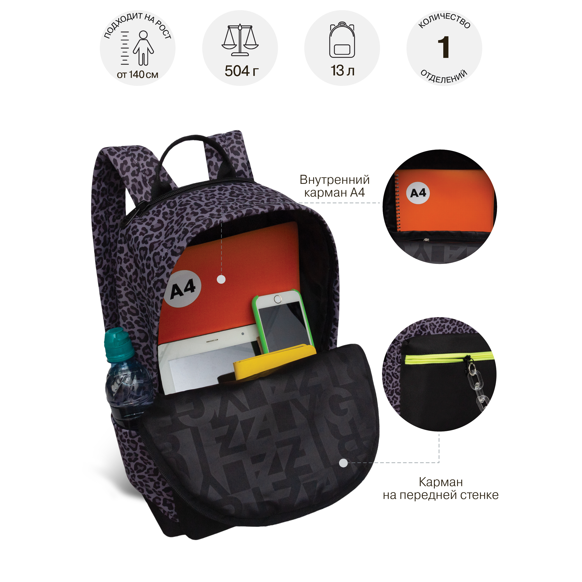 Рюкзак Grizzly для девочки - фото 9