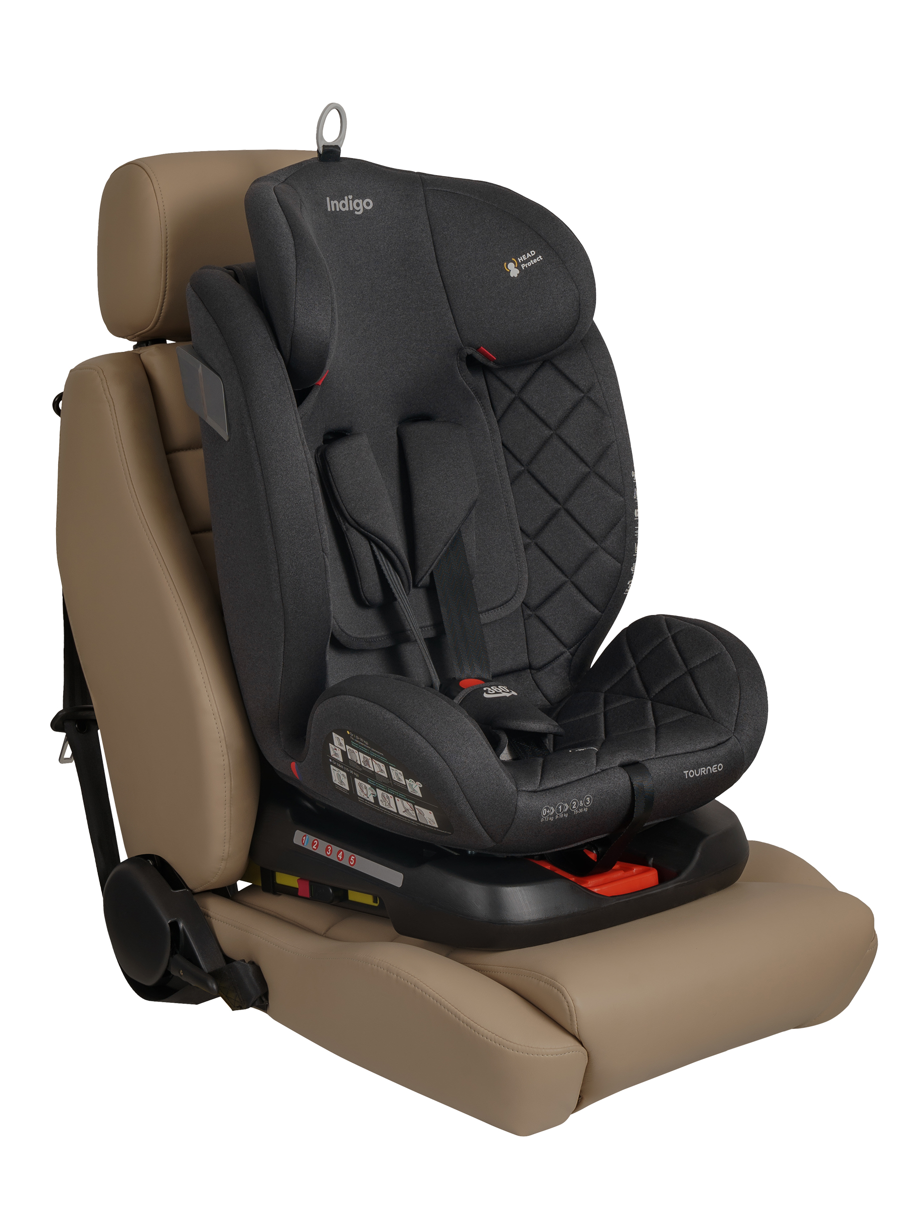 Автокресло Indigo Tourneo S Isofix 0+/1/2/3 (0-36 кг) серый - фото 18
