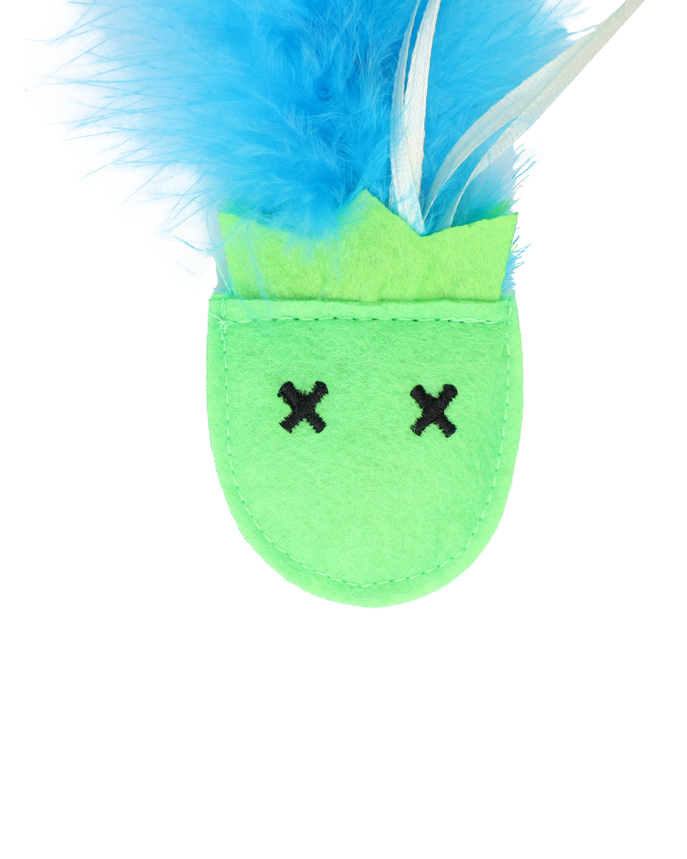 Игрушка для кошек Barbaks Пушистик с длинным пушистым хвостом и лентами и кошачьей мятой 21см - фото 3