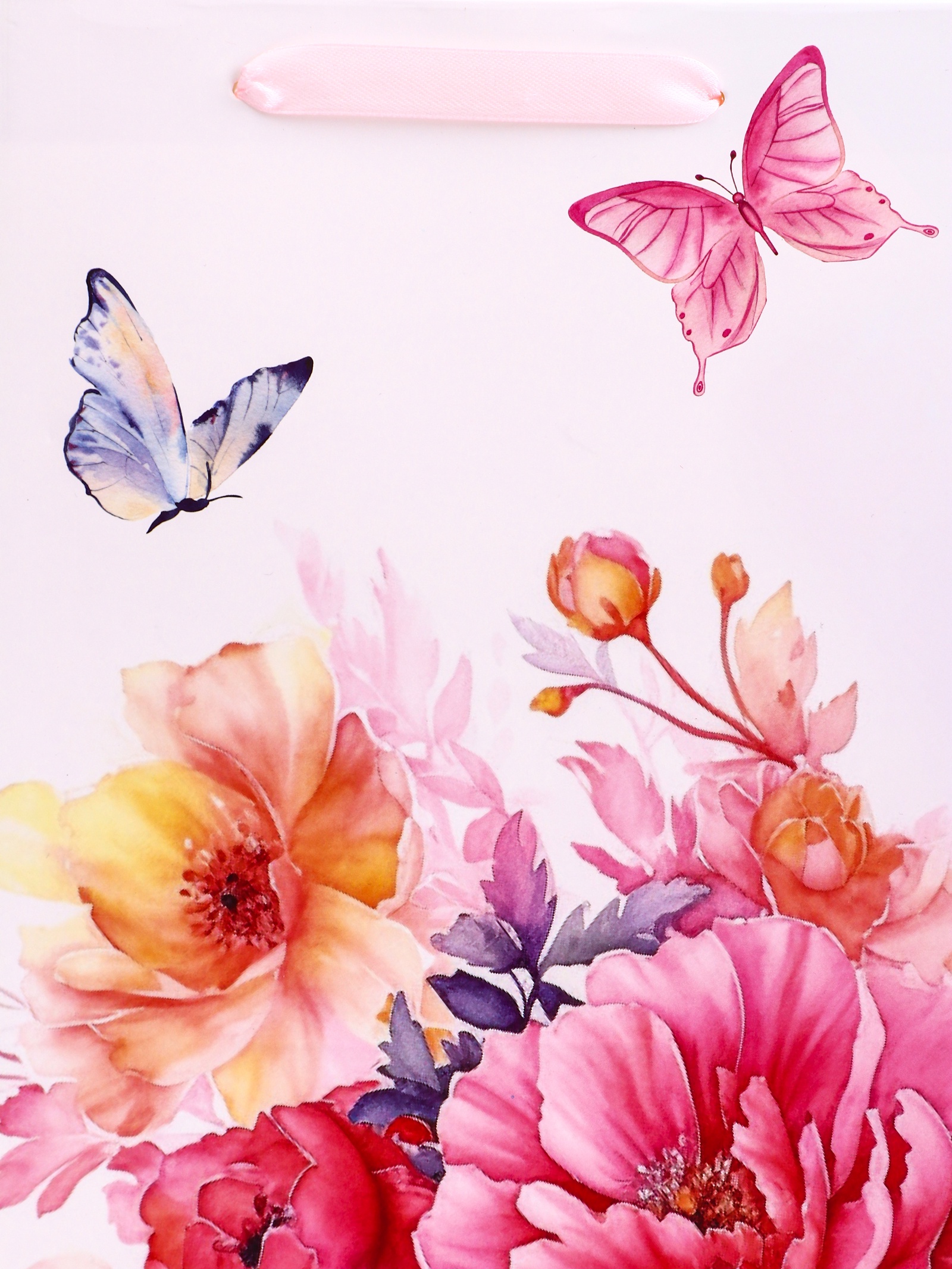 Пакет подарочный UPAK LAND Бабочки в цветах ML 23 × 27 × 11.5 см - фото 3