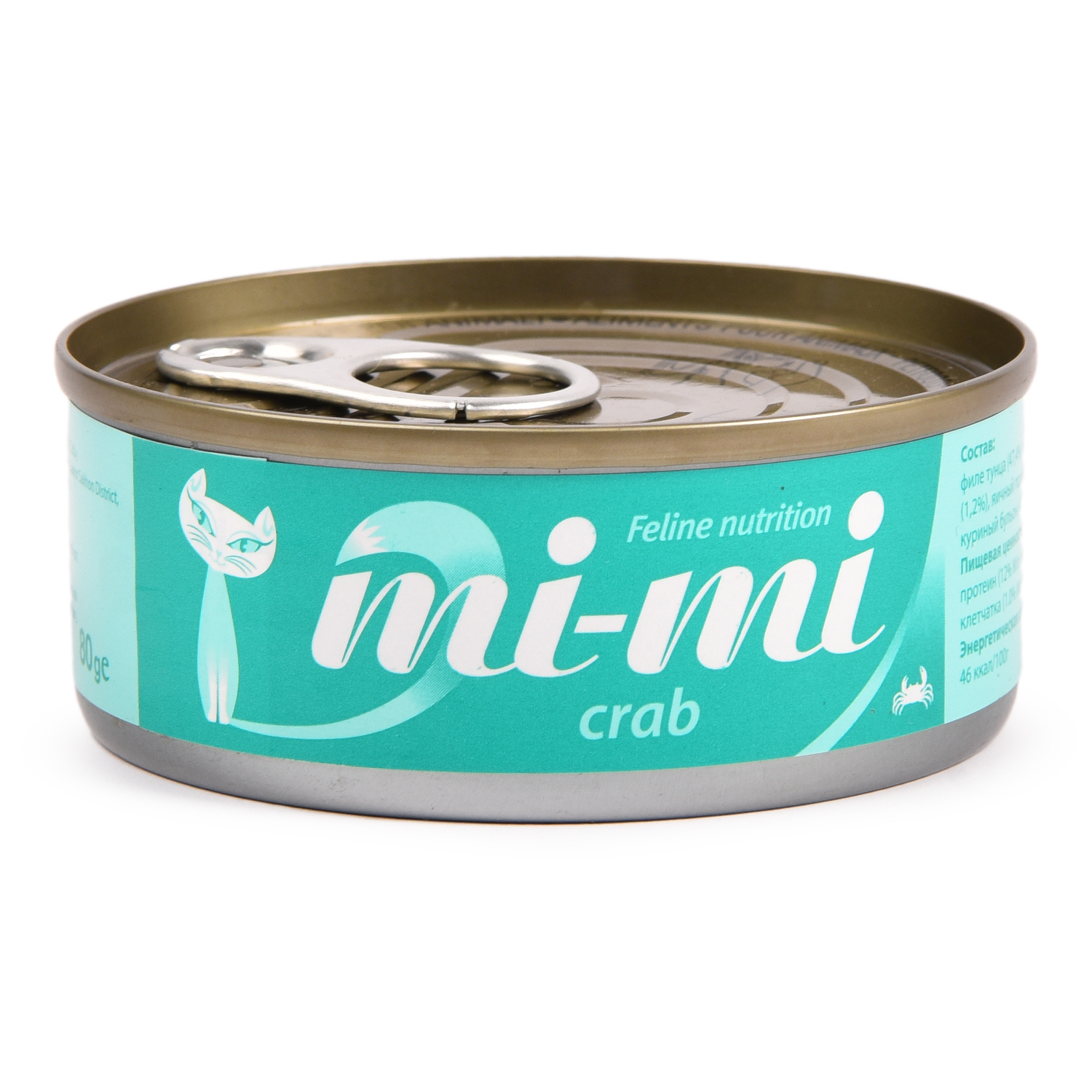 Корм влажный для кошек Mi-Mi 80г с мясом краба консервированный - фото 1