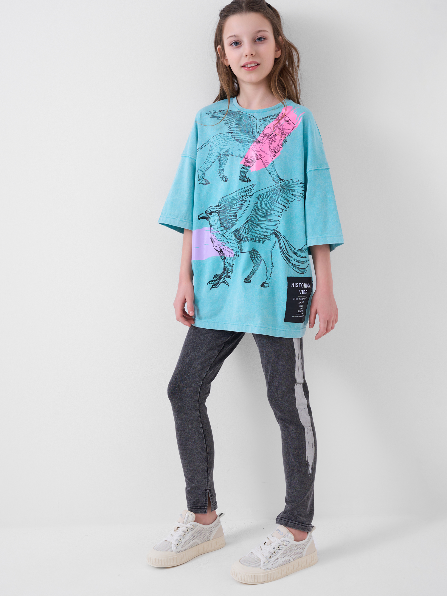 Изображение товара Футболка PlayToday 158 Оверсайз с принтом для девочки подростка