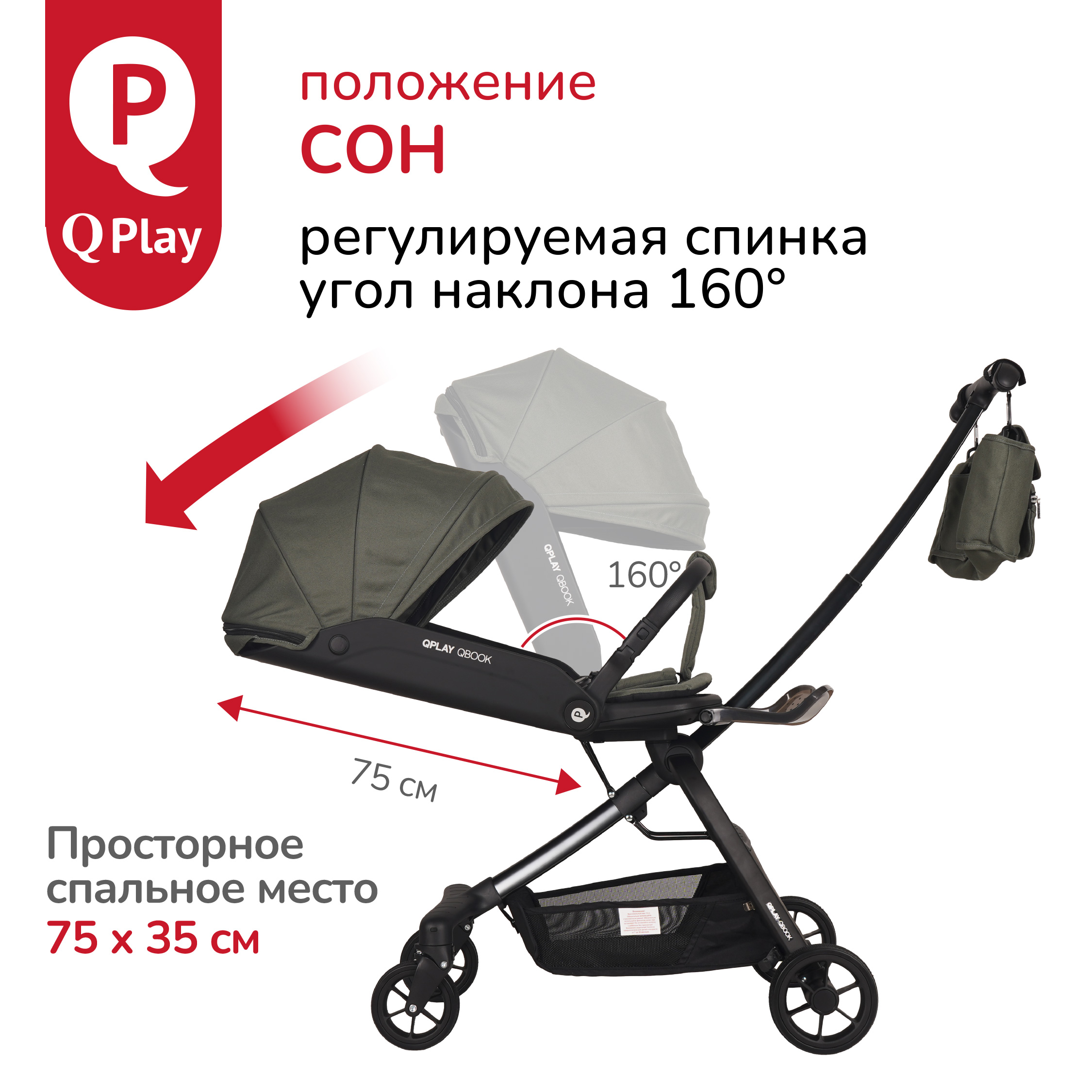 Коляска прогулочная QPLAY Qbook - фото 3