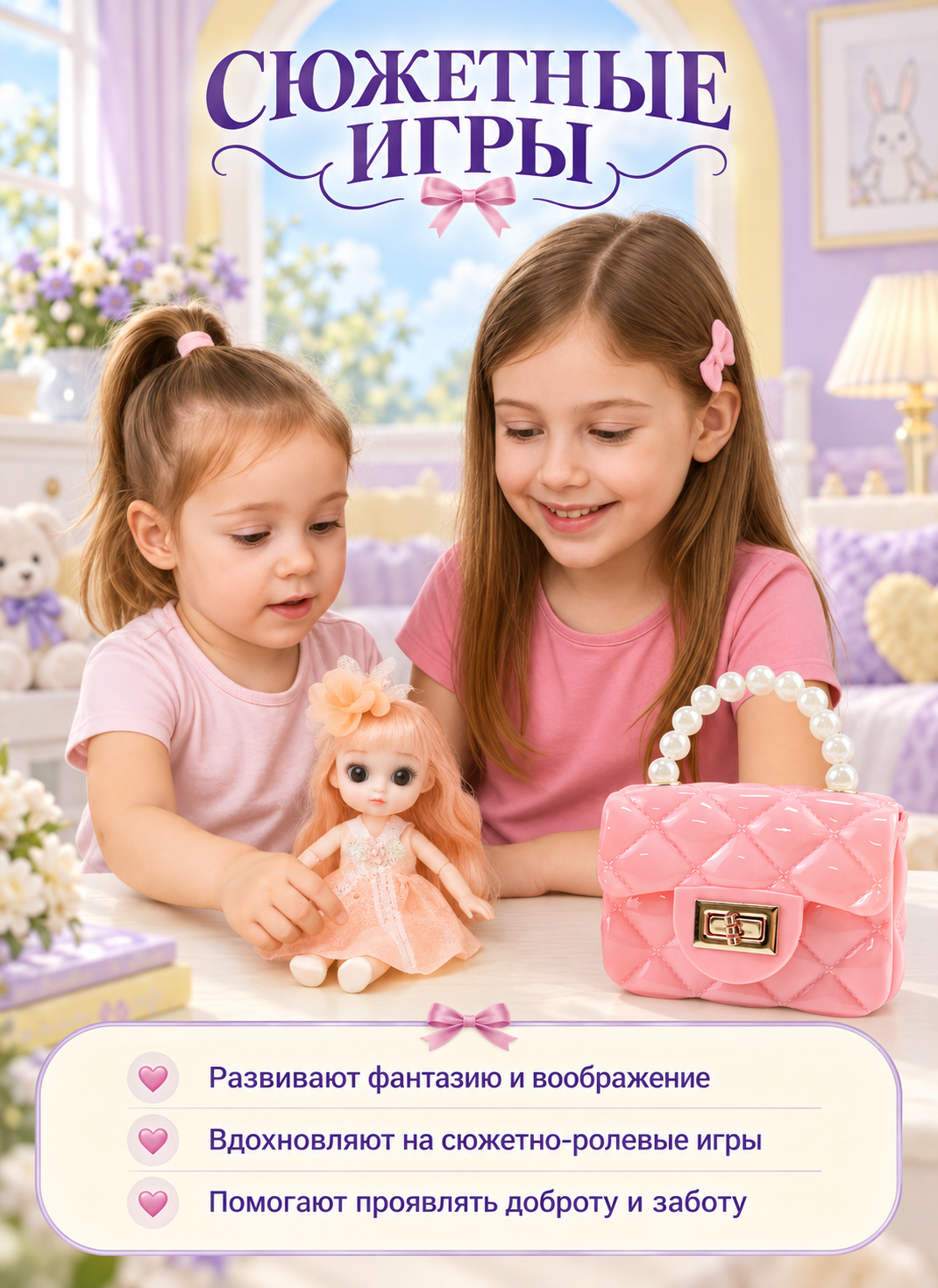 Кукла мини TrendToys шарнирная с сумочкой высота 16 см SDM022 - фото 7