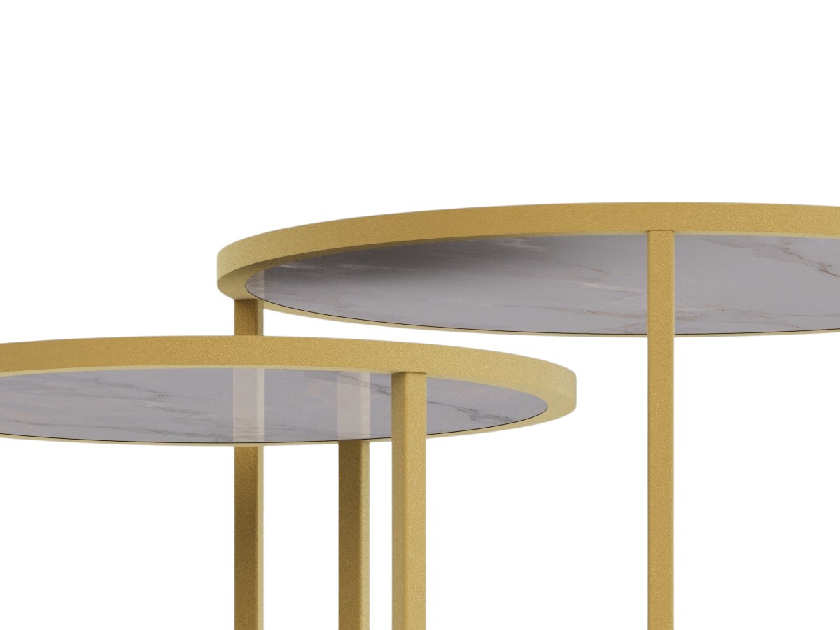 Стол журнальный SLINE Верона керамогранит 40/50 белый глянец - фото 7