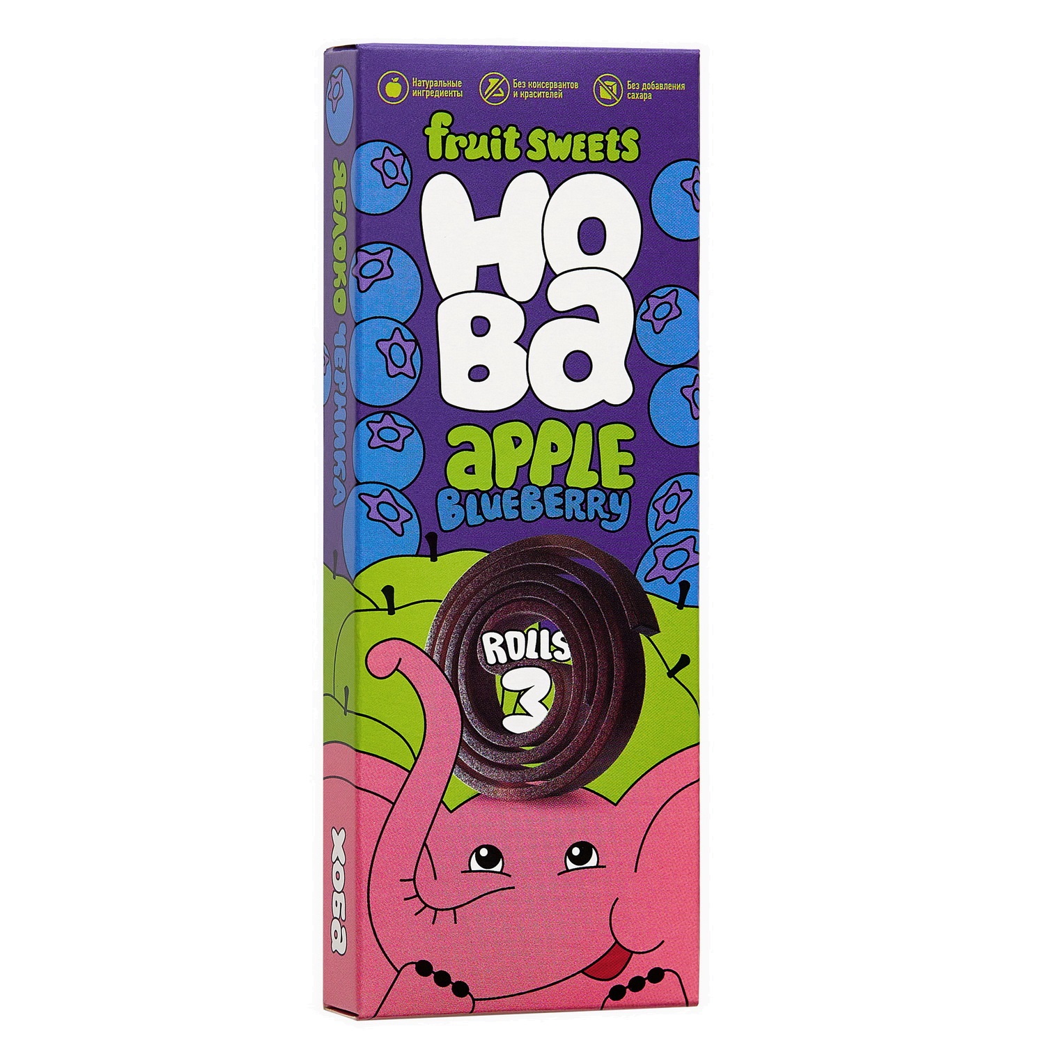 Конфеты фруктово-ягодные Хоба яблоко-черника 30г - фото 1