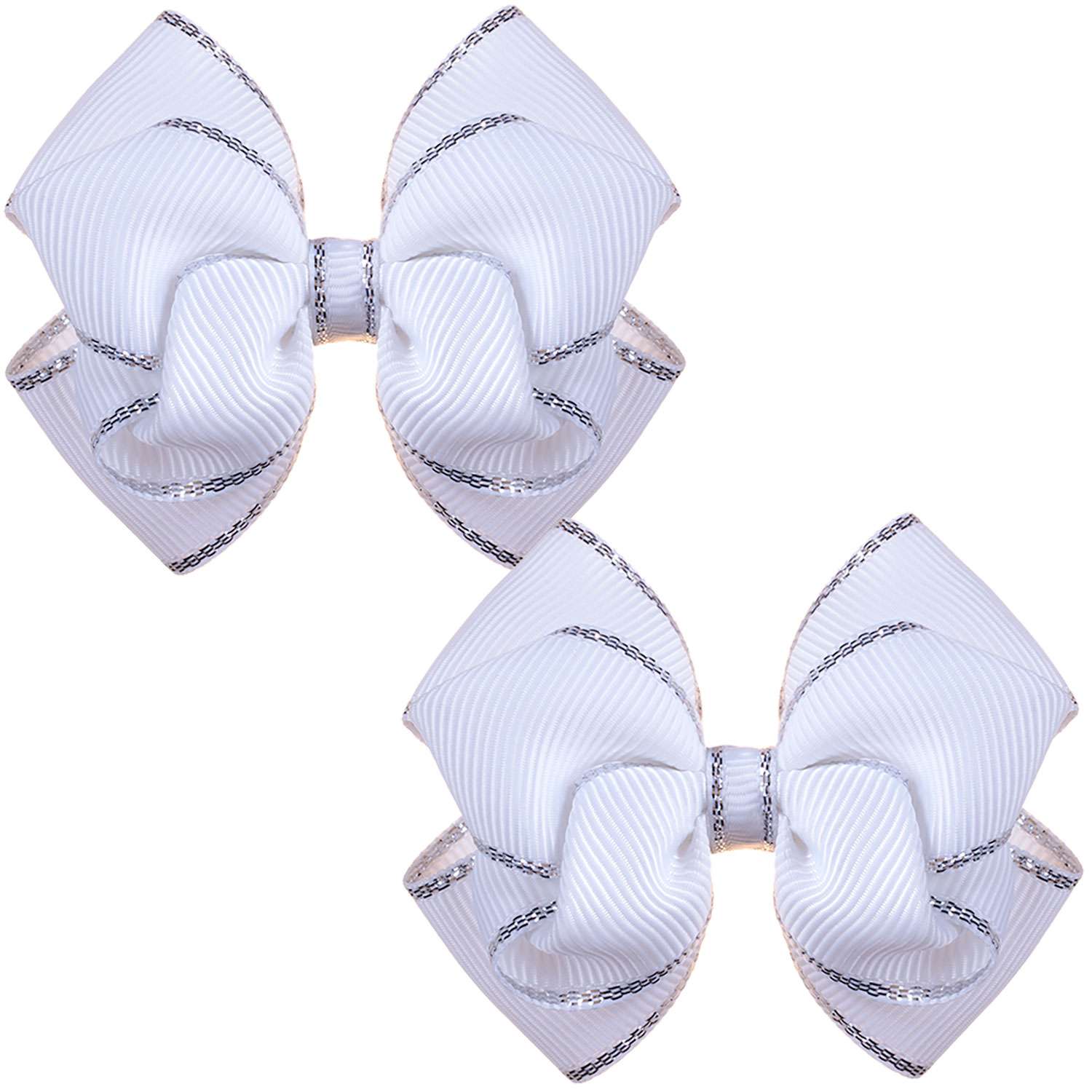 Бант Babys JOY 2шт Белый-Серебрянный NY32-1 NY32-1 - фото 1