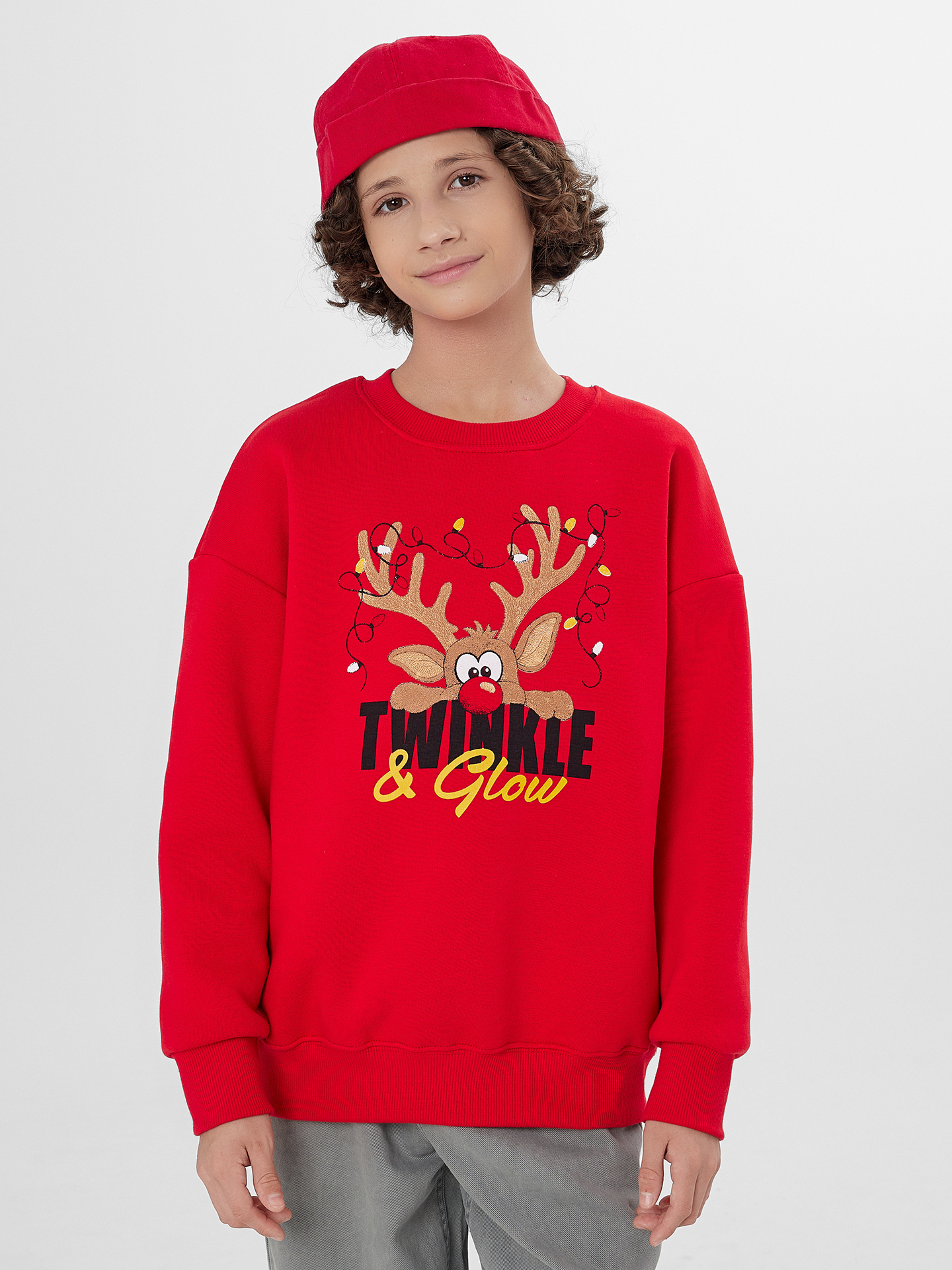 Свитшот Mark Formelle (Марк Формэль) 123437/1/красный +печать1 - фото 1