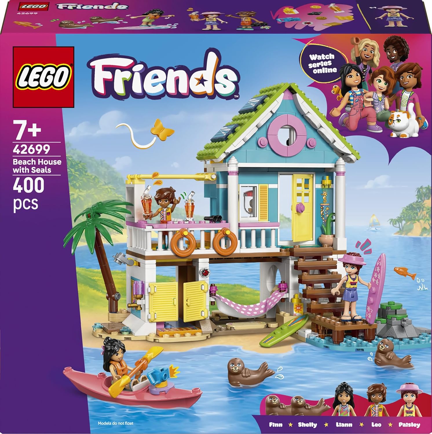 Конструктор LEGO Friends Пляжный домик с тюленями 400 дет. - фото 4
