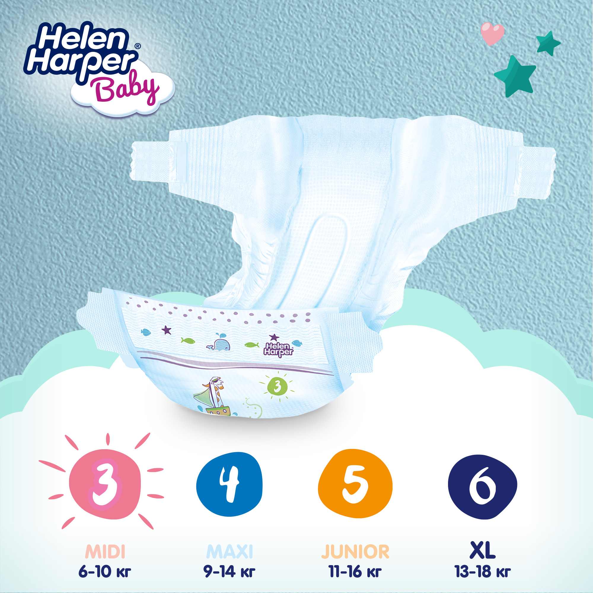 Подгузники Helen Harper Baby 3 (6-10 кг) 70 шт. - фото 3