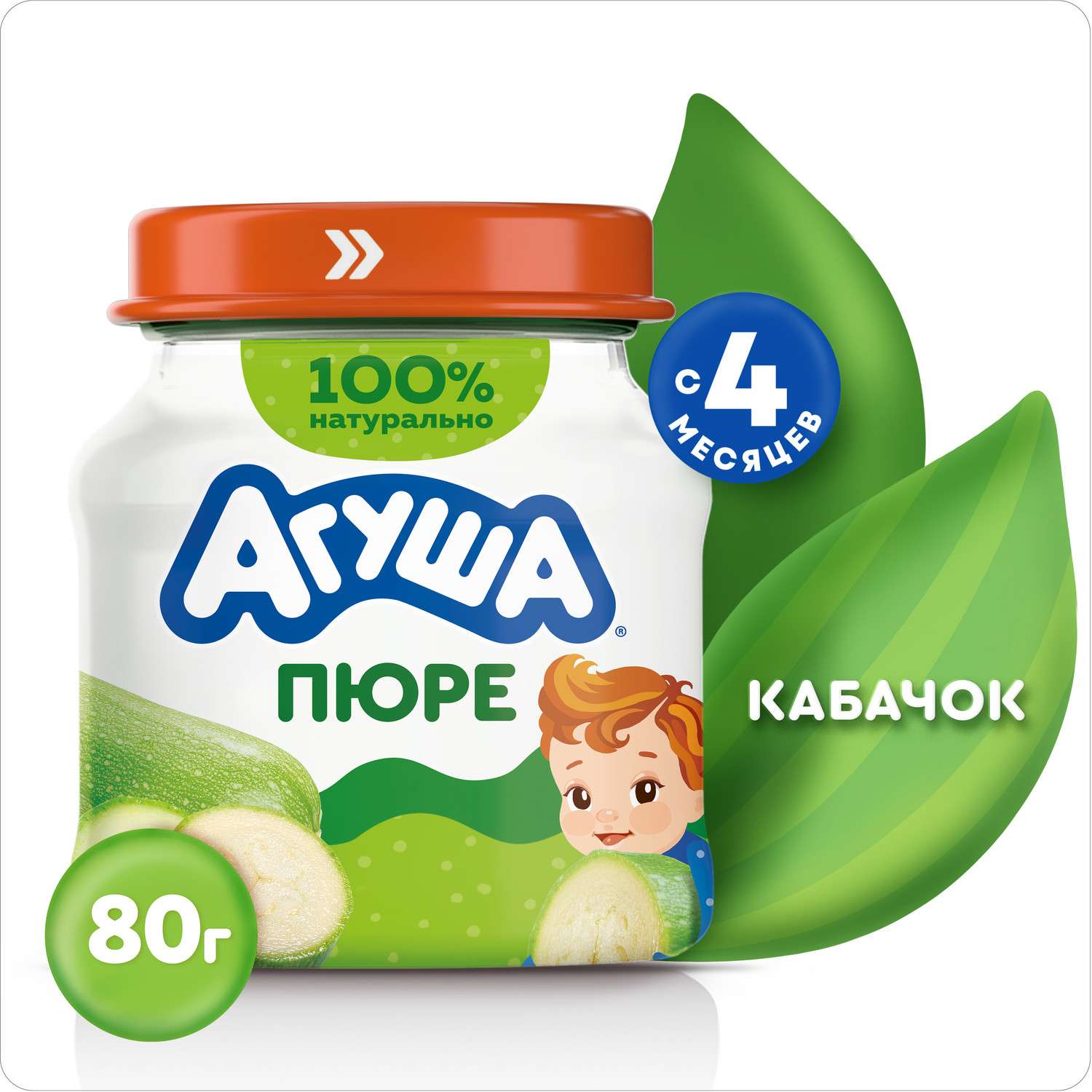 Пюре Агуша Кабачок с 4 мес 80 г - фото 1
