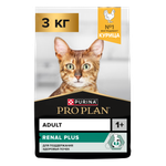 Корм сухой для кошек PRO PLAN RENAL PLUS 3 кг с курицей