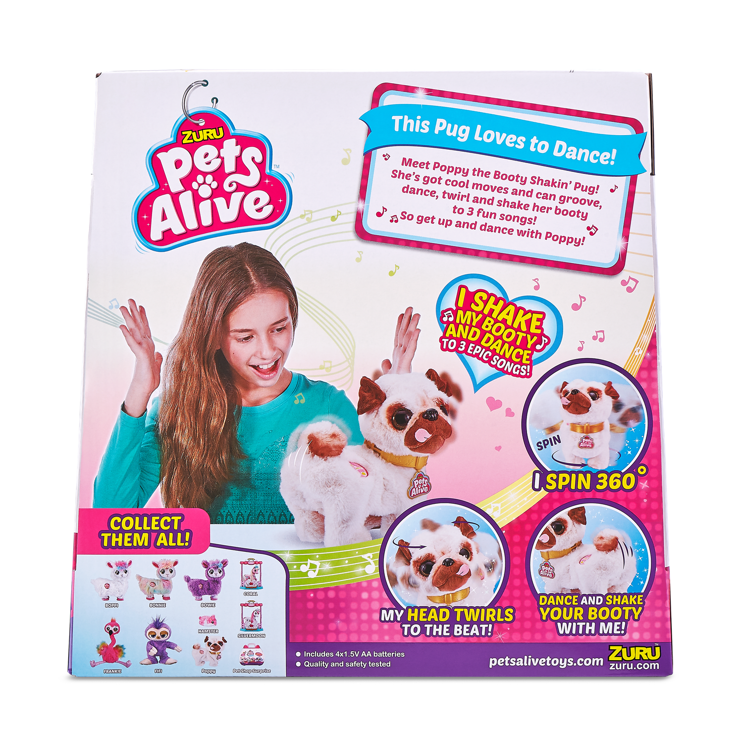 Игрушка мягкая Zuru Pets Alive собачка Мопс - фото 8