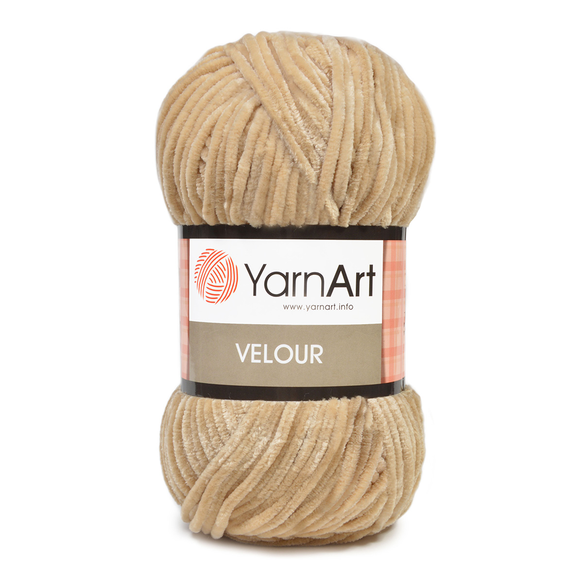 Пряжа для вязания YarnArt Velour 100 г 170 м микрополиэстер мягкая велюровая 5 мотков 843 бежевый - фото 1