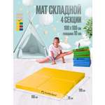 Мат Perfetto Sport № 11 (100х100х10 см) складной жёлтый
