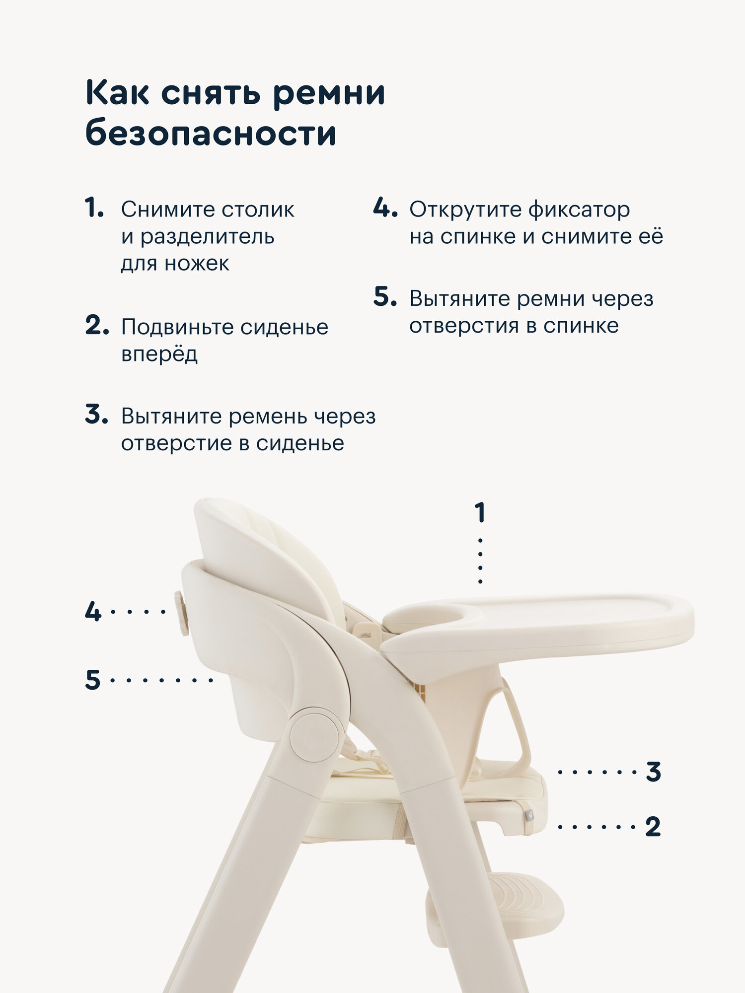 Стульчик для кормления Junion Amma бежевый - фото 11
