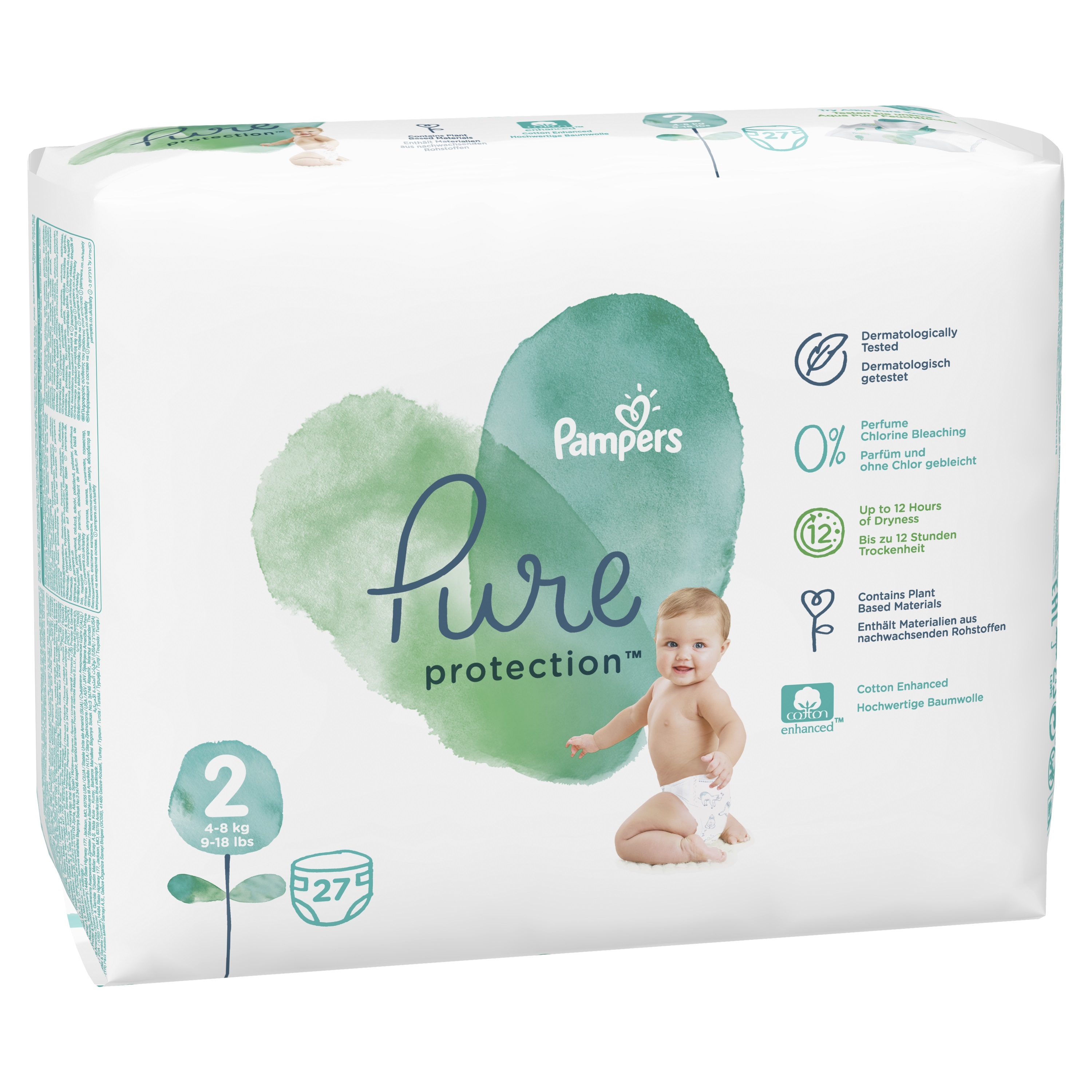 Подгузники Pampers Pure Protection 2 (4-8 кг) 27 шт. - фото 2