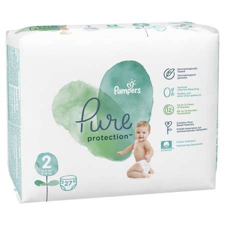 Подгузники Pampers Pure Protection 2 (4-8 кг) 27 шт.