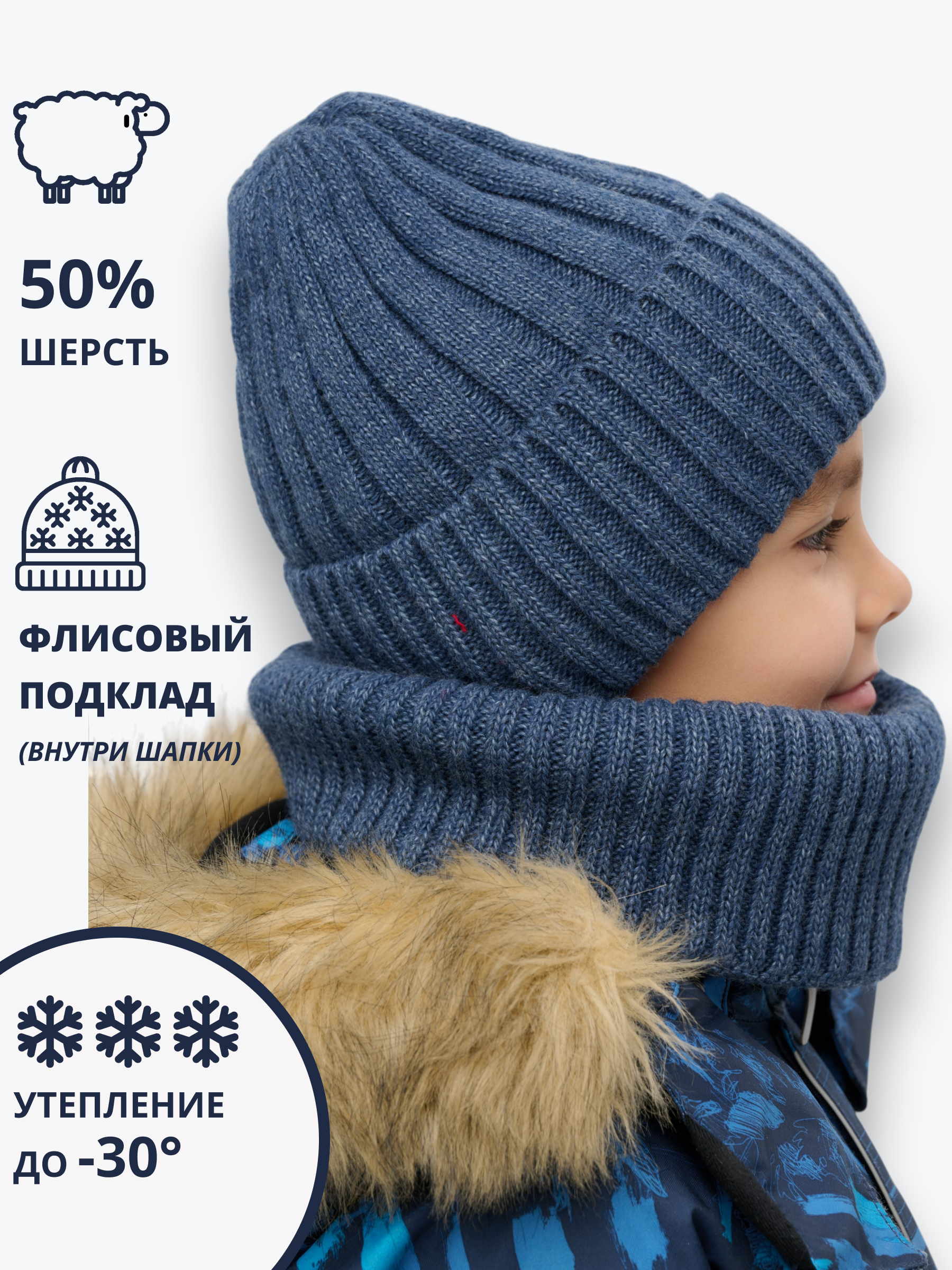 Шапка и снуд NYCkids NYC-H-107-WIN-jeans - фото 5