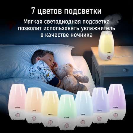 Увлажнитель воздуха ультразвуковой LUMME LU-HF1561B белый/розовый