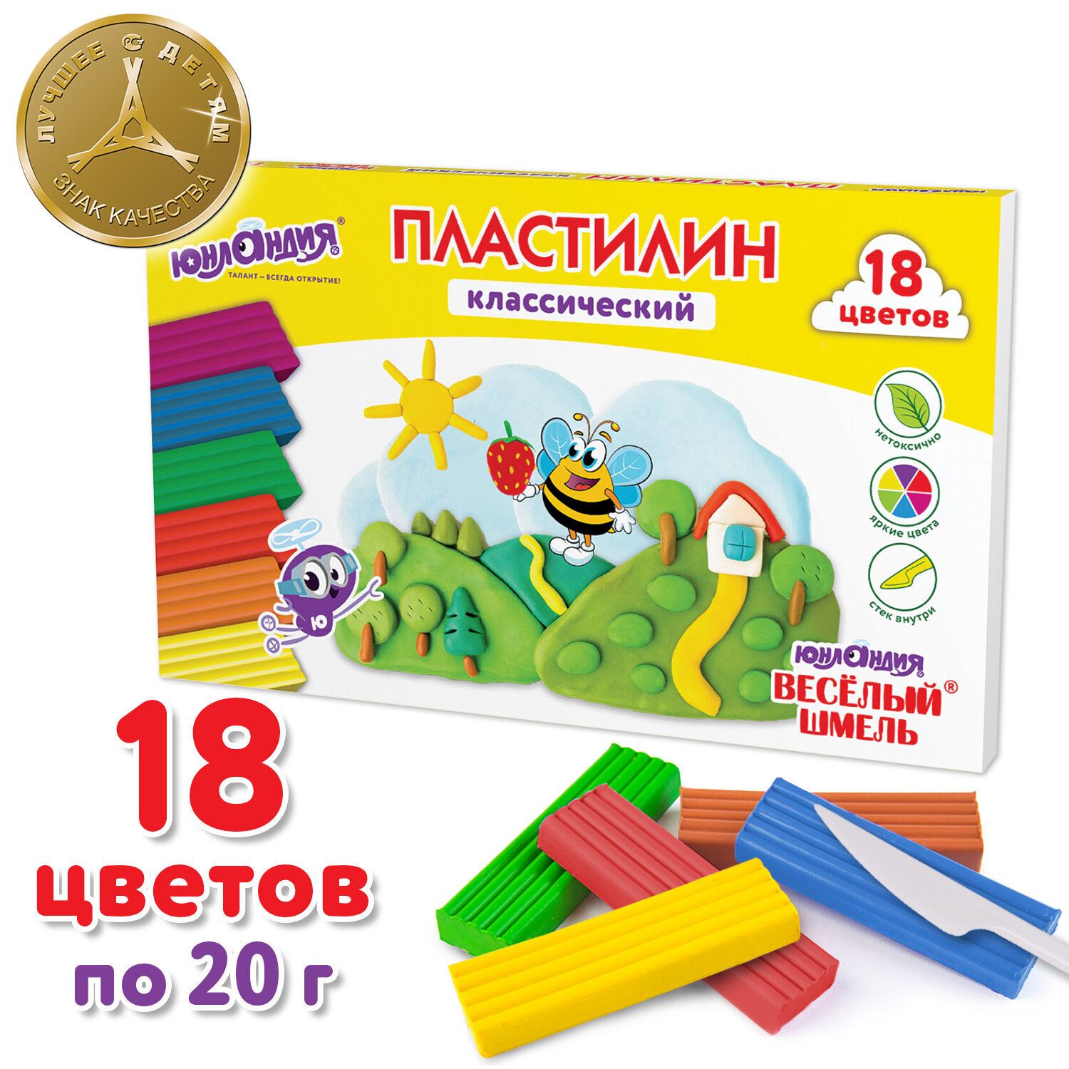 Пластилин Юнландия 18 цв. - фото 5