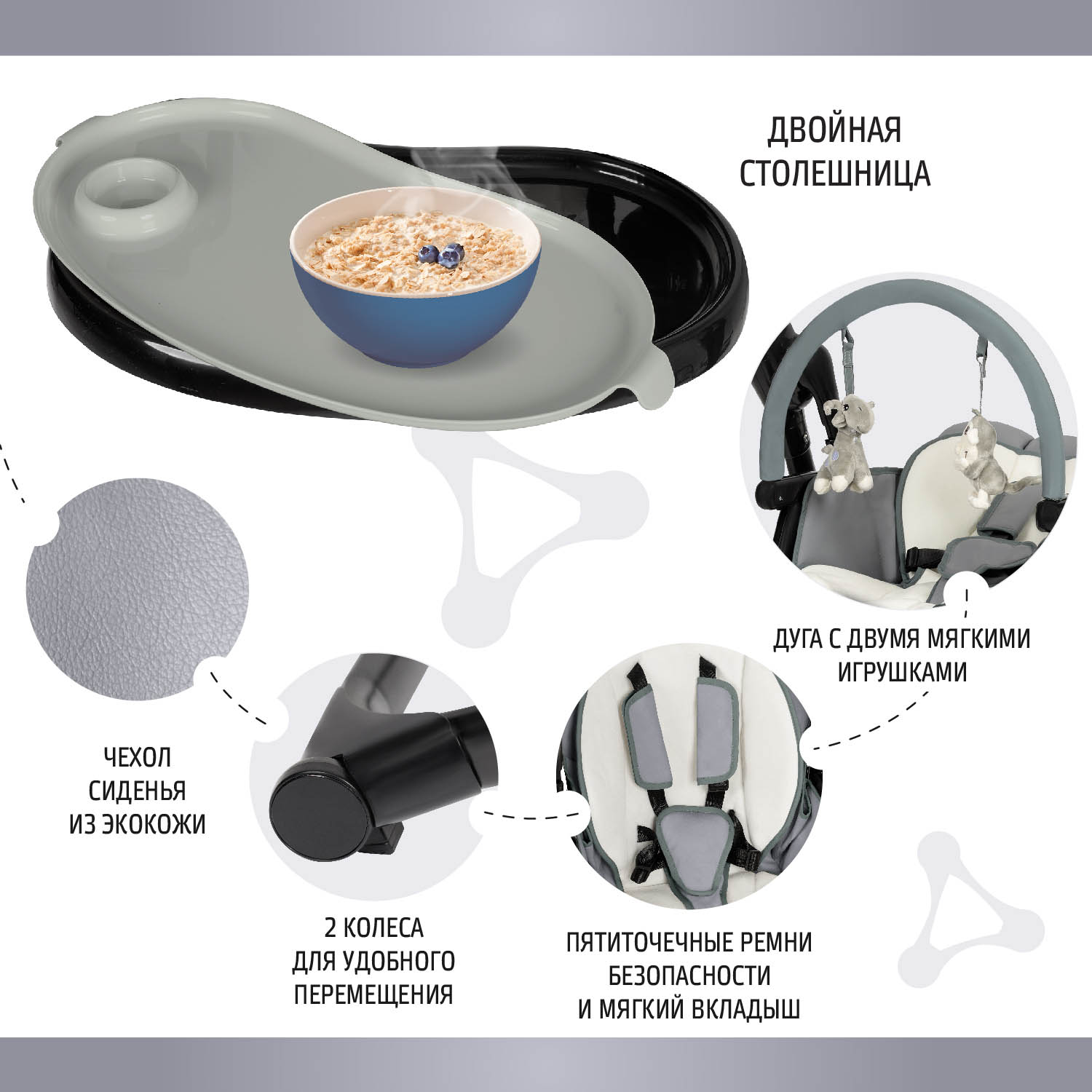 Стульчик для кормления Nuovita Unico Leggero трансформер - фото 5