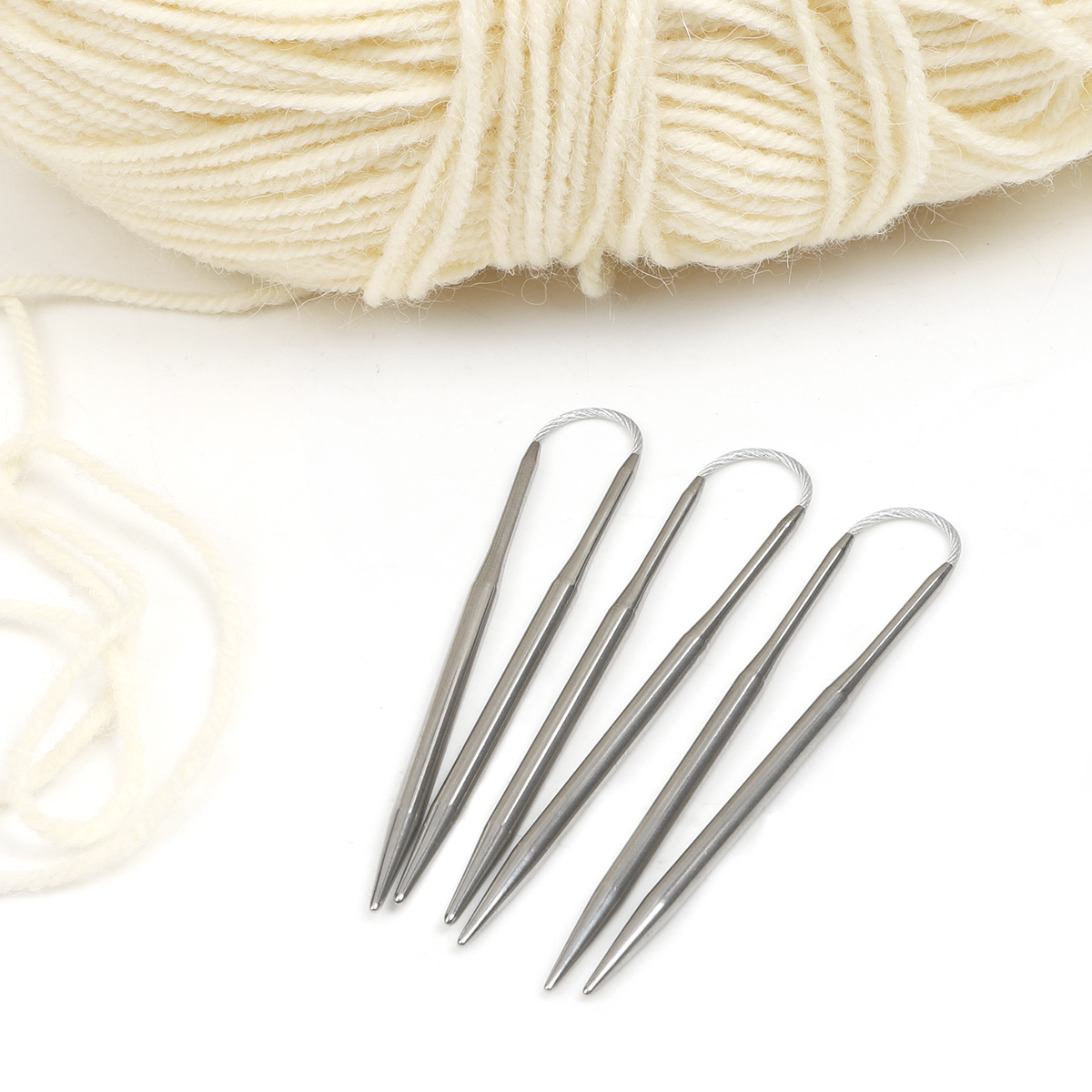 Спицы вязальные чулочные Maxwell гибкие с металлическим тросиком сталь d 4.5 мм 21 см 3 шт - фото 4