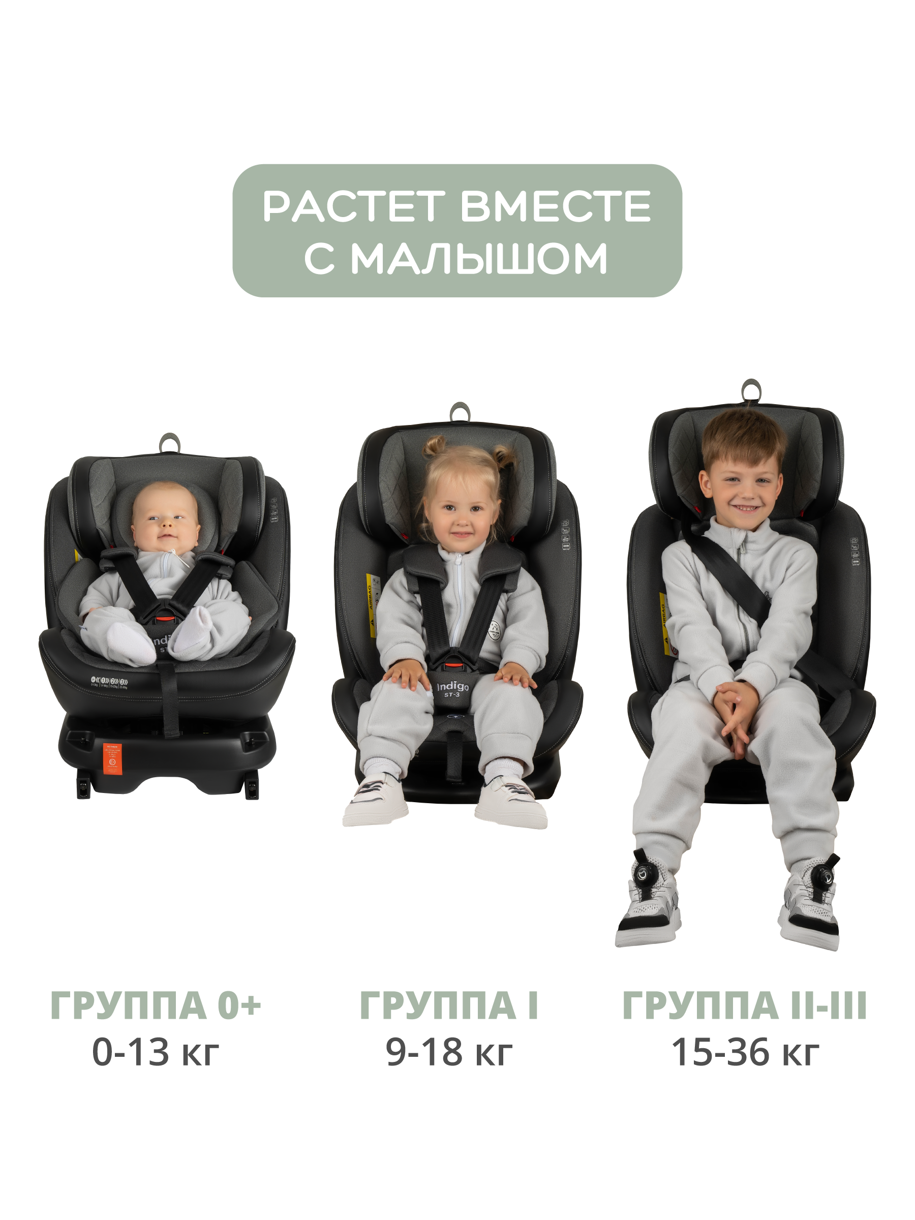 Автокресло Indigo Aero Isofix 0+/1/2/3 (0-36 кг) бежевый - фото 7