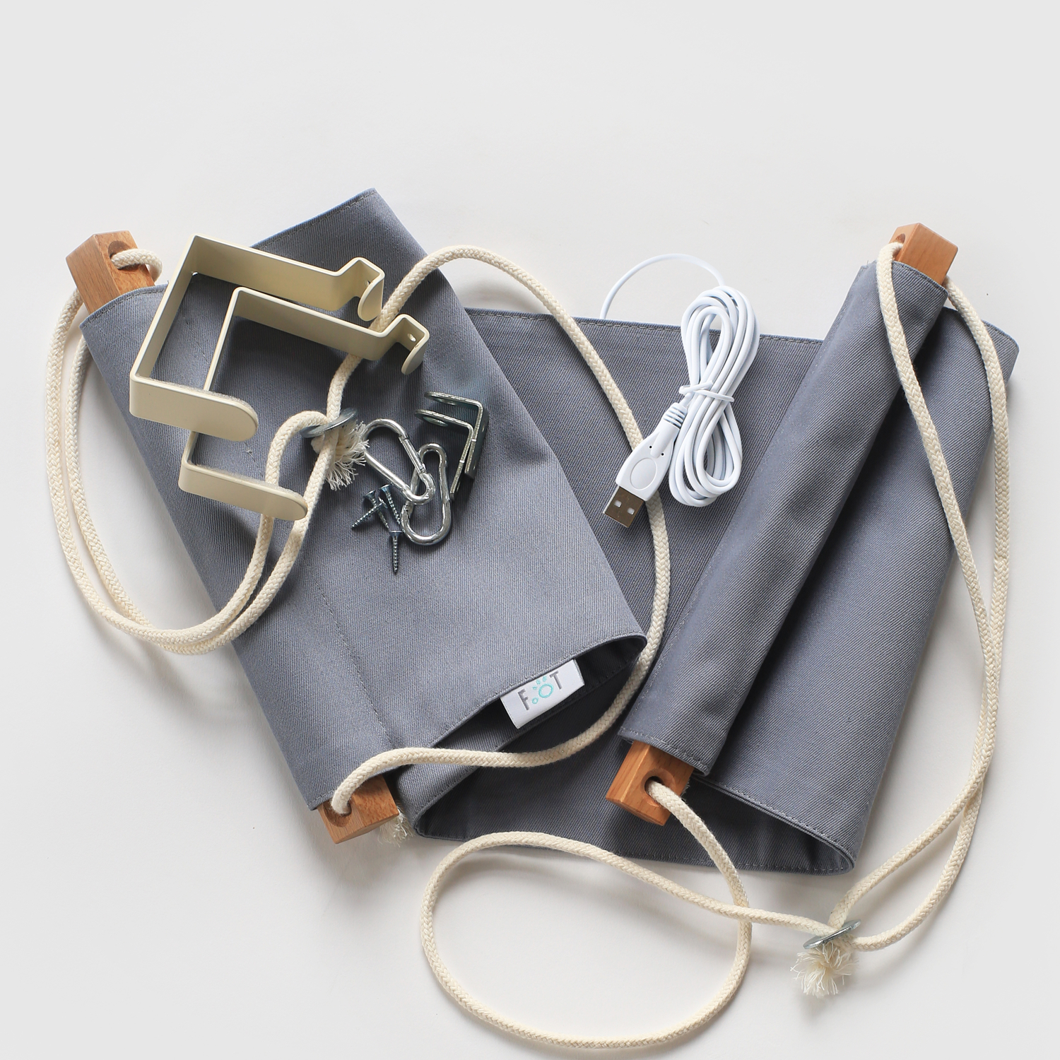 Гамак для ног под рабочий стол FooT gray - фото 4