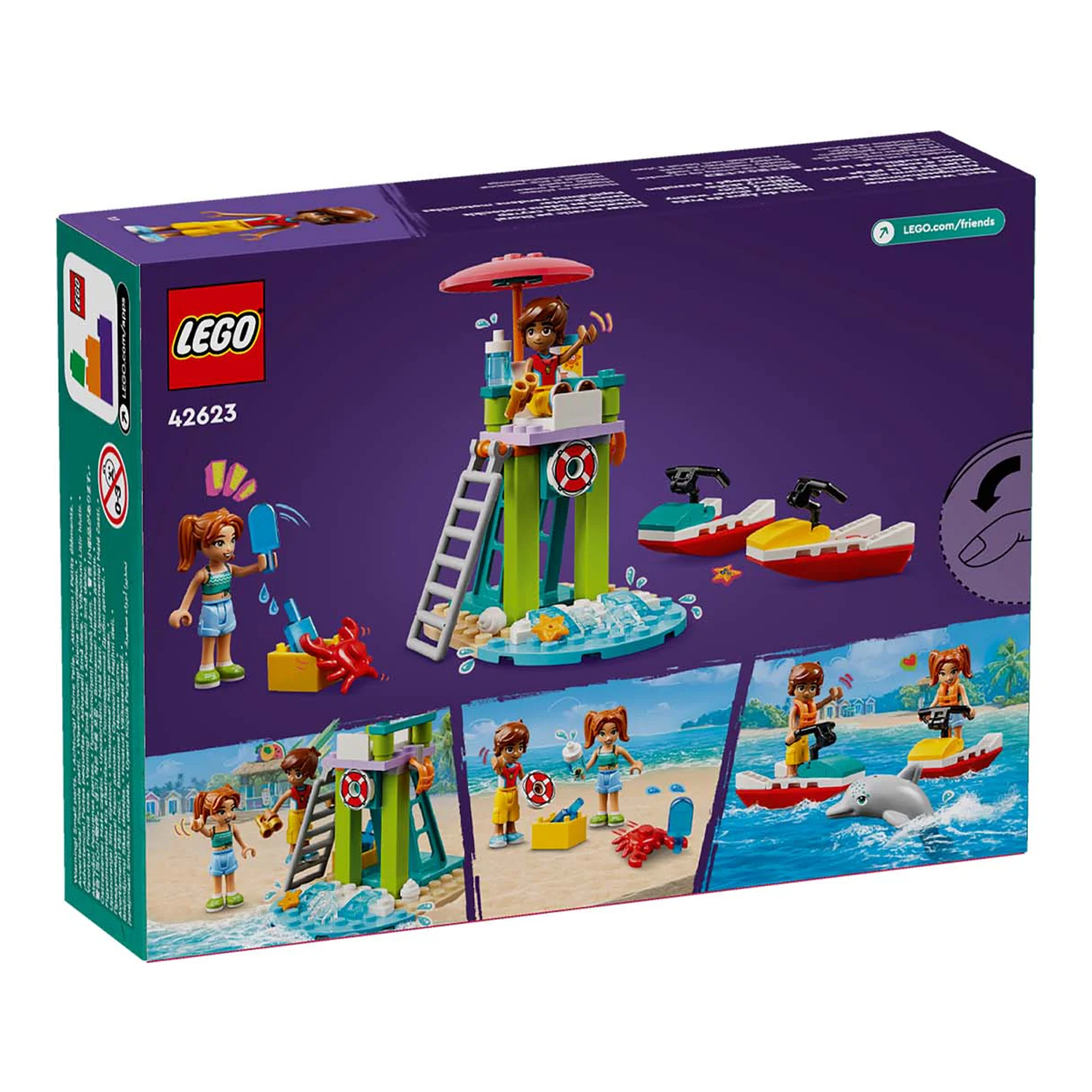 Конструктор LEGO Friends Пляжный водный мотоцикл 84 дет. - фото 6