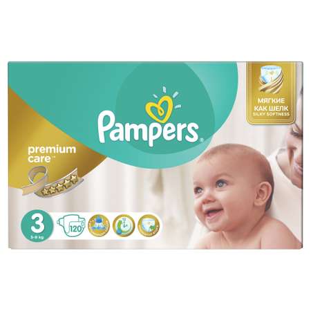 Подгузники Pampers Premium Care 3 (5-9 кг) 120 шт.