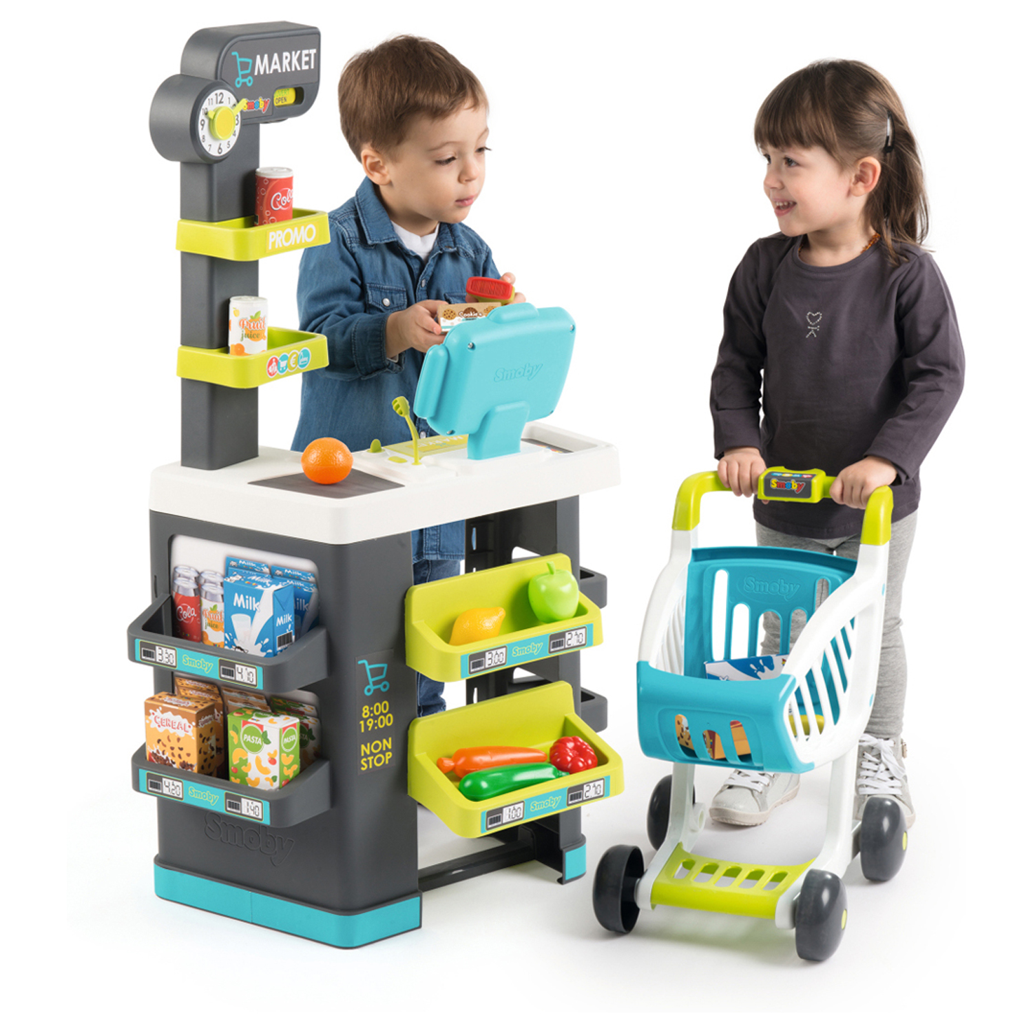 Игровой набор Smoby тележки и корзинки, касса, продукты - фото 7