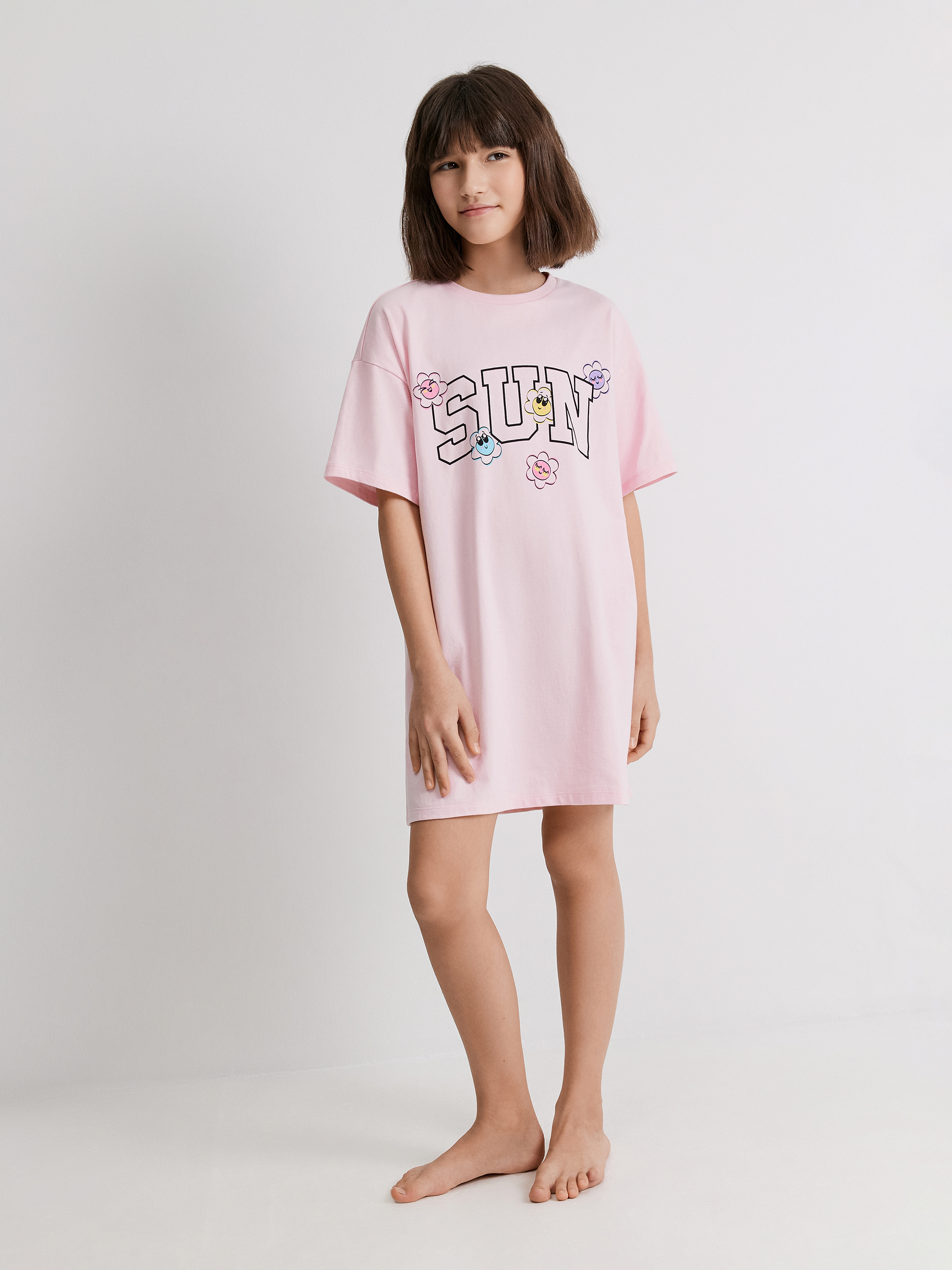 Изображение товара Ночная сорочка для девочки Acoola 140 комфортная хлопковая оверсайз