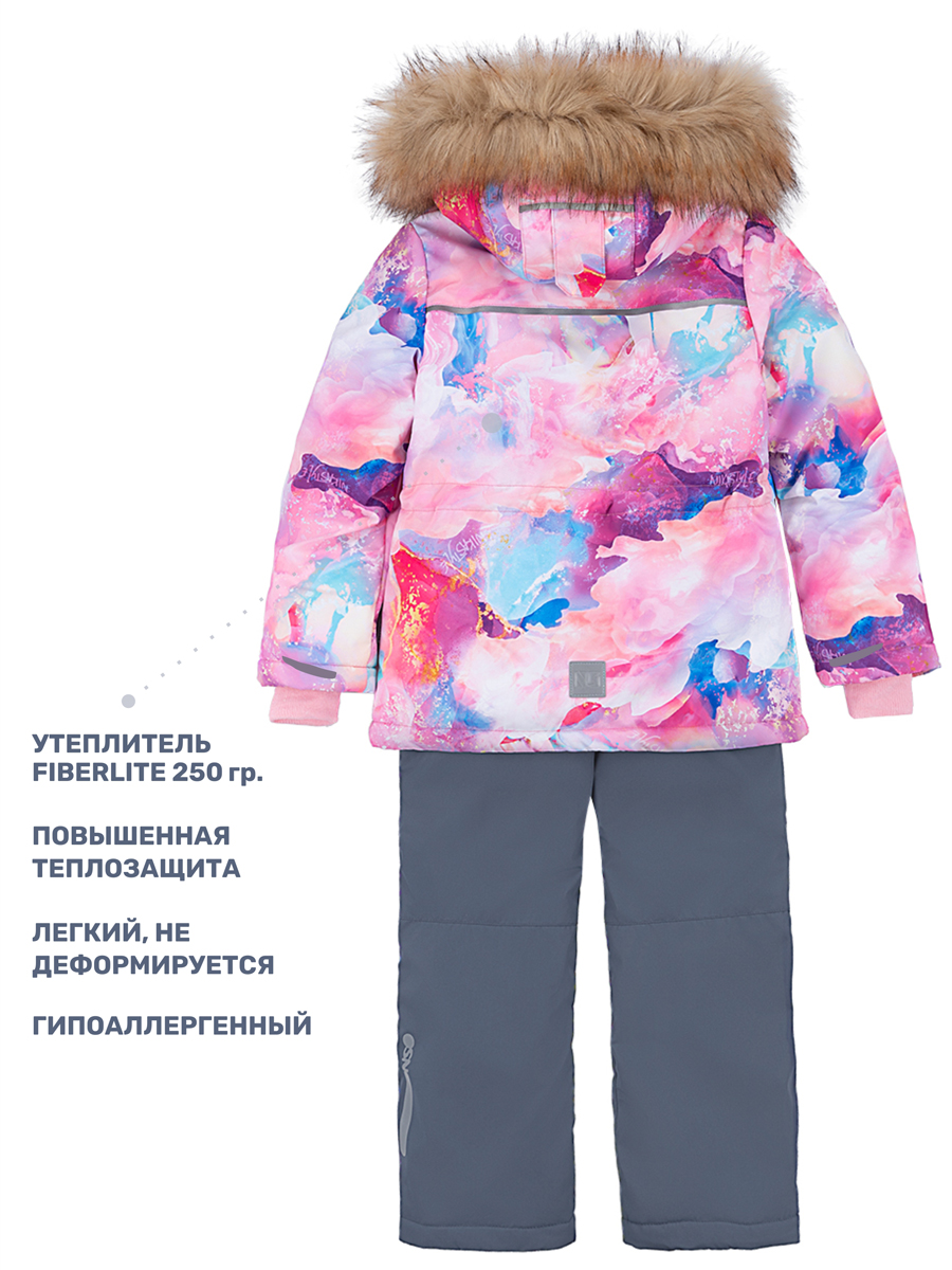 Куртка и полукомбинезон NIKASTYLE 7з1424 розовый/серый - фото 8