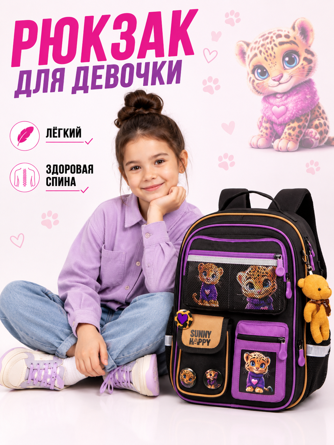 Рюкзак Sunny Happy набор 7 в 1 - фото 2