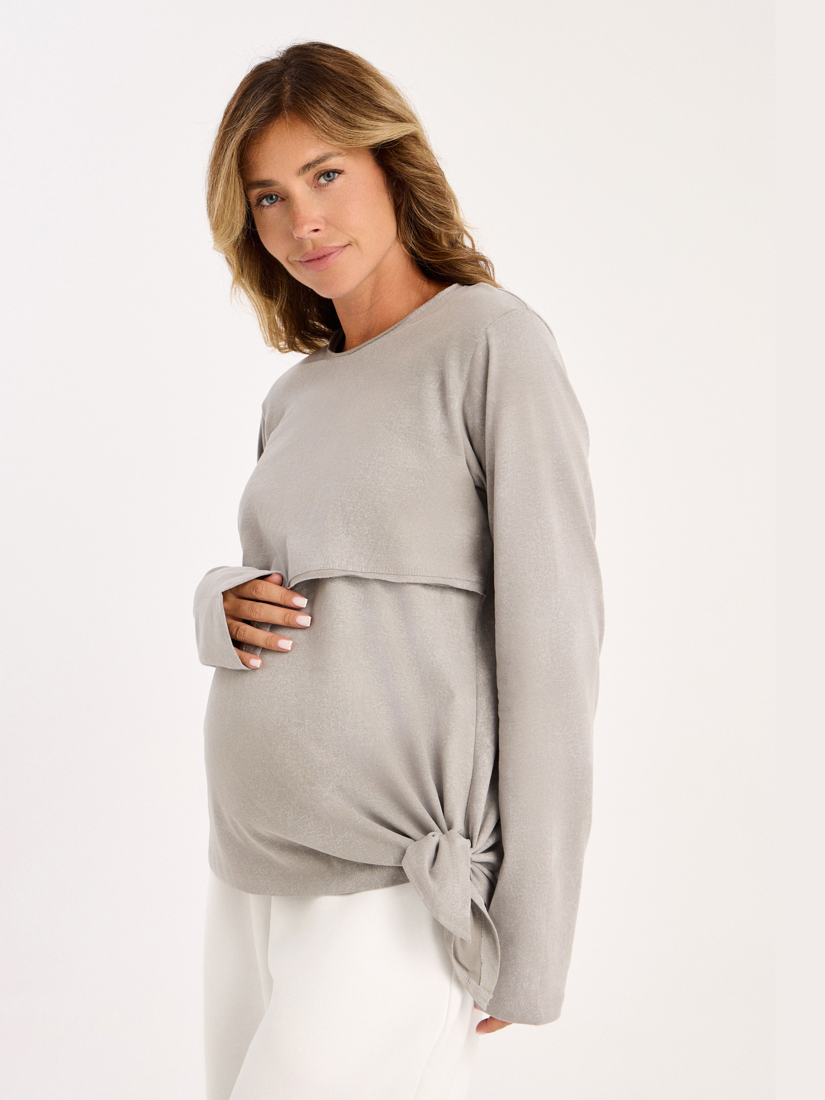 Лонгслив для кормящих варенка Proud Mom ЛОГР-0500-вар_серый - фото 8