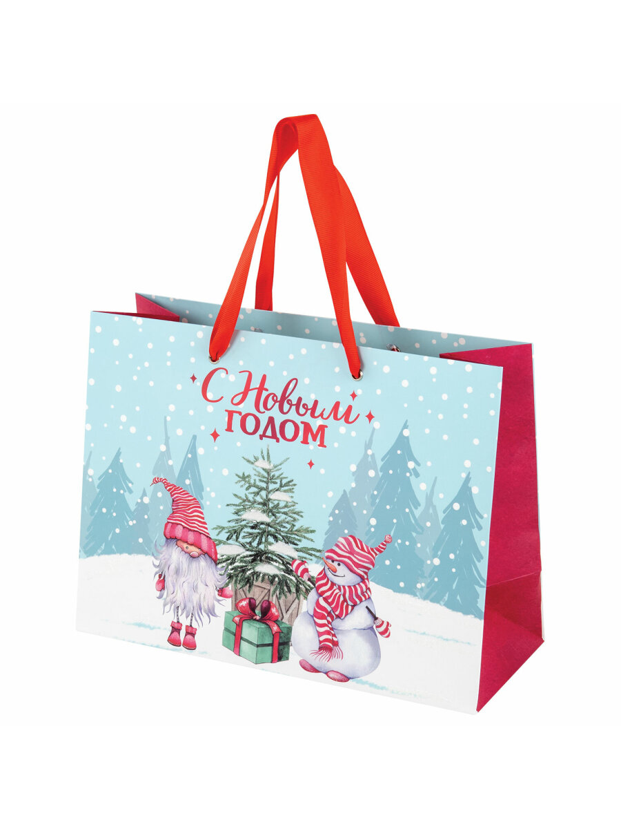 Пакет новогодний подарочный Золотая сказка набор 4 штуки Artpaper Wide 1 - фото 4