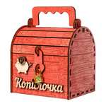 Копилка Letters деревянная сундук с замком