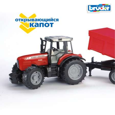 Трактор Bruder Massey Ferguson 7480 с прицепом-самосвалом 1:16