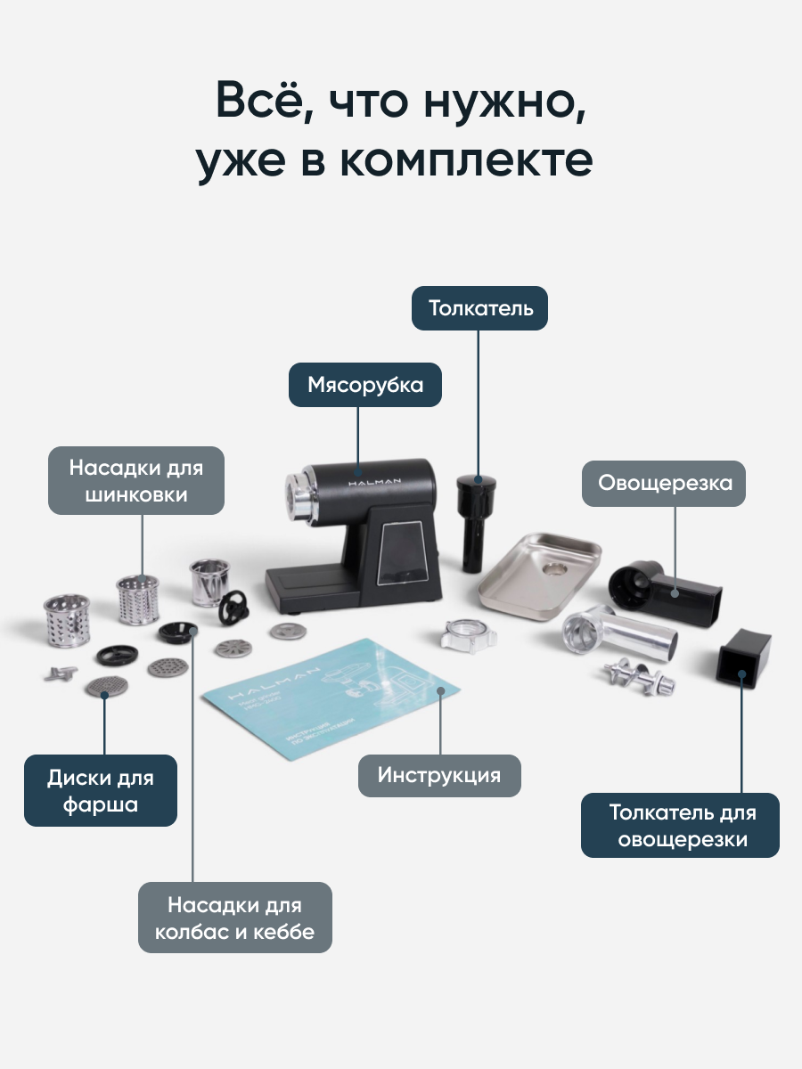 Мясорубка электрическая HALMAN HMG-2400 - фото 11