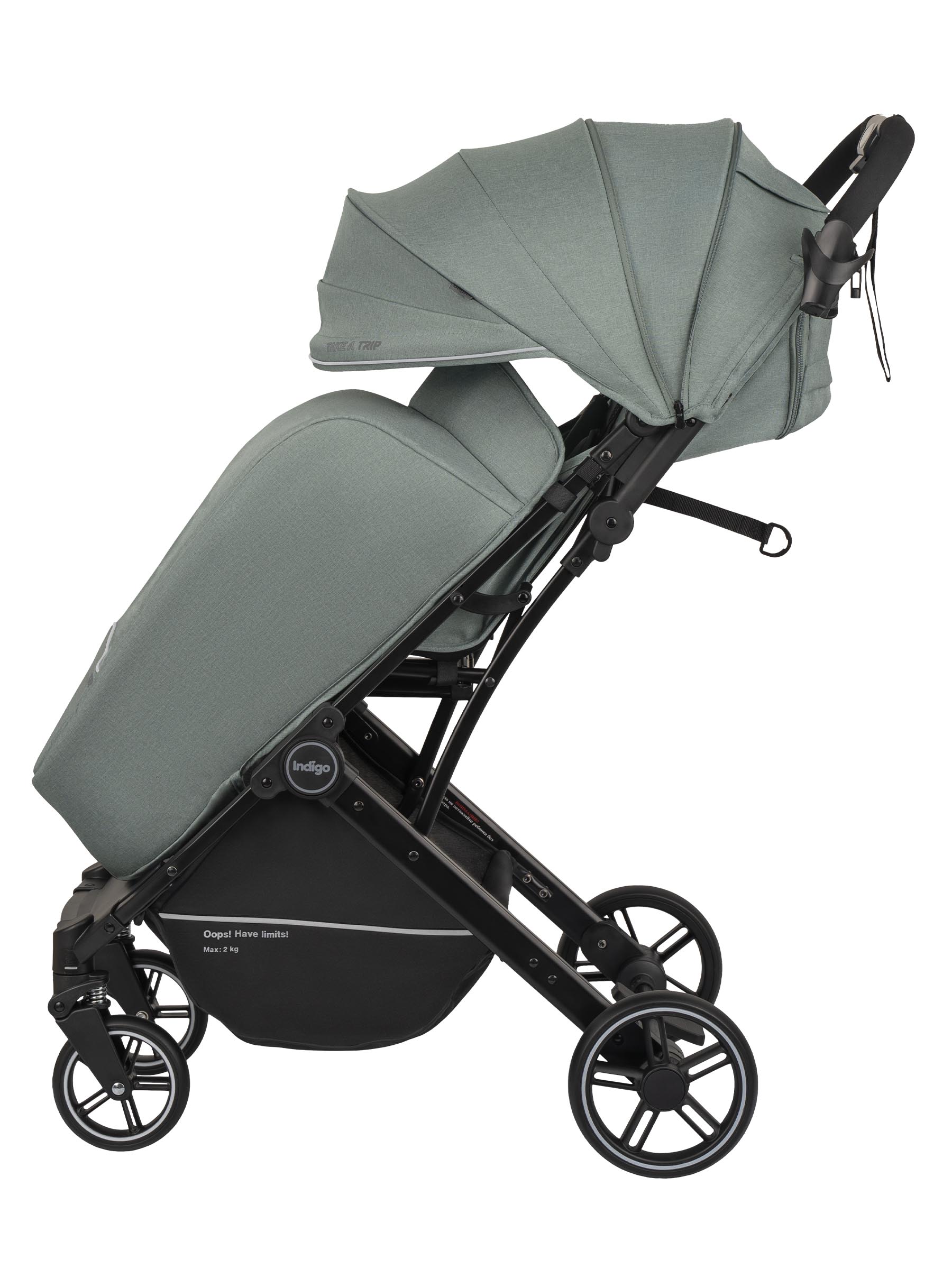 Коляска прогулочная Indigo Trip для путешествий зеленый - фото 14