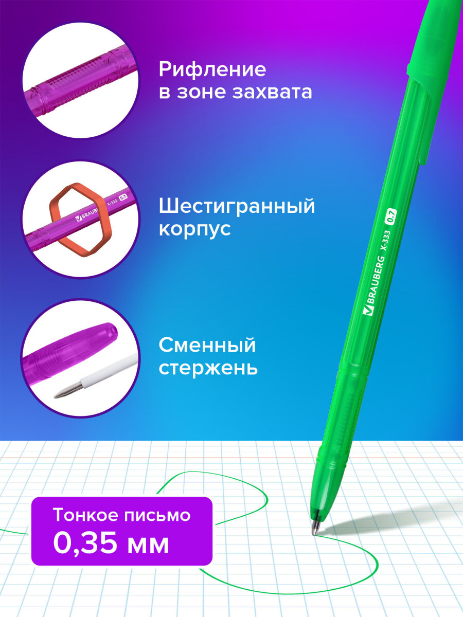 Ручка шариковая Brauberg 10 шт. - фото 2