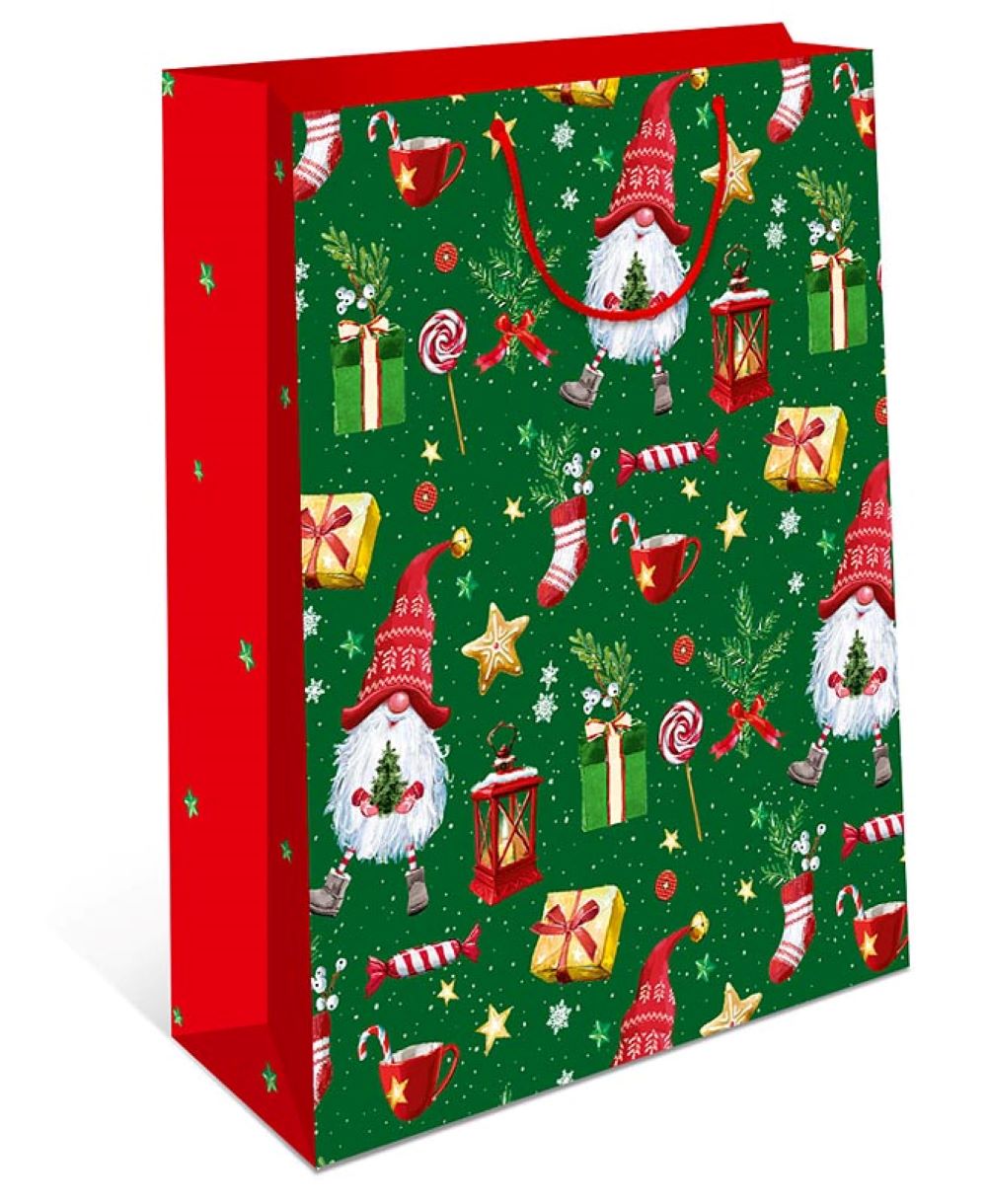 Подарочный бумажный пакет Арт и Дизайн 26х32х12 см. с новым 2024 годом - фото 3