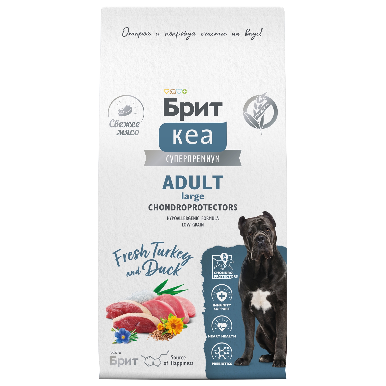 Сухой корм Brit Кеа Dog Adult Large с индейкой и уткой для взрослых собак крупных пород 12кг - фото 1