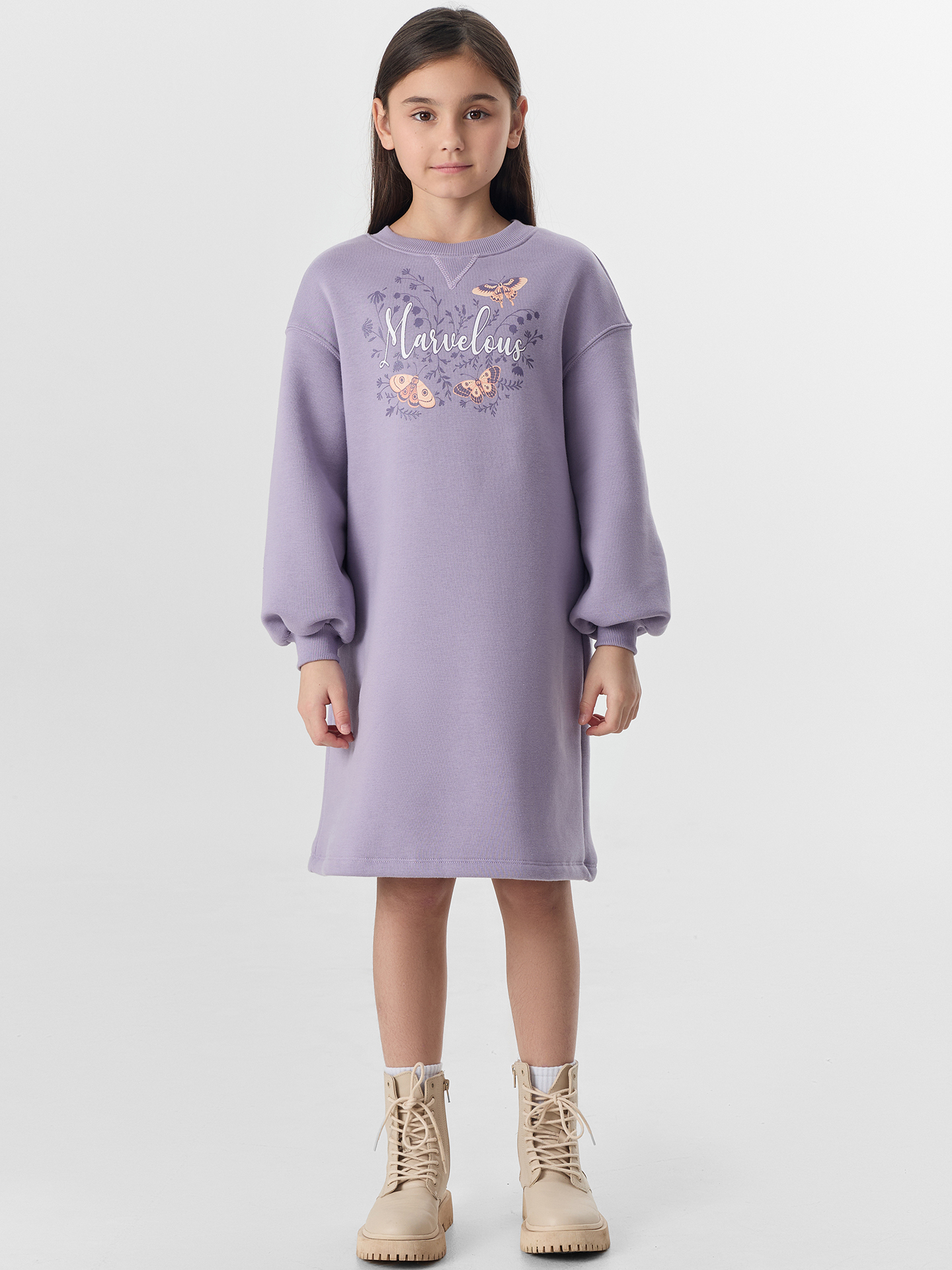 Платье Mark Formelle (Марк Формэль) 157826/лиловый +печать1 - фото 1