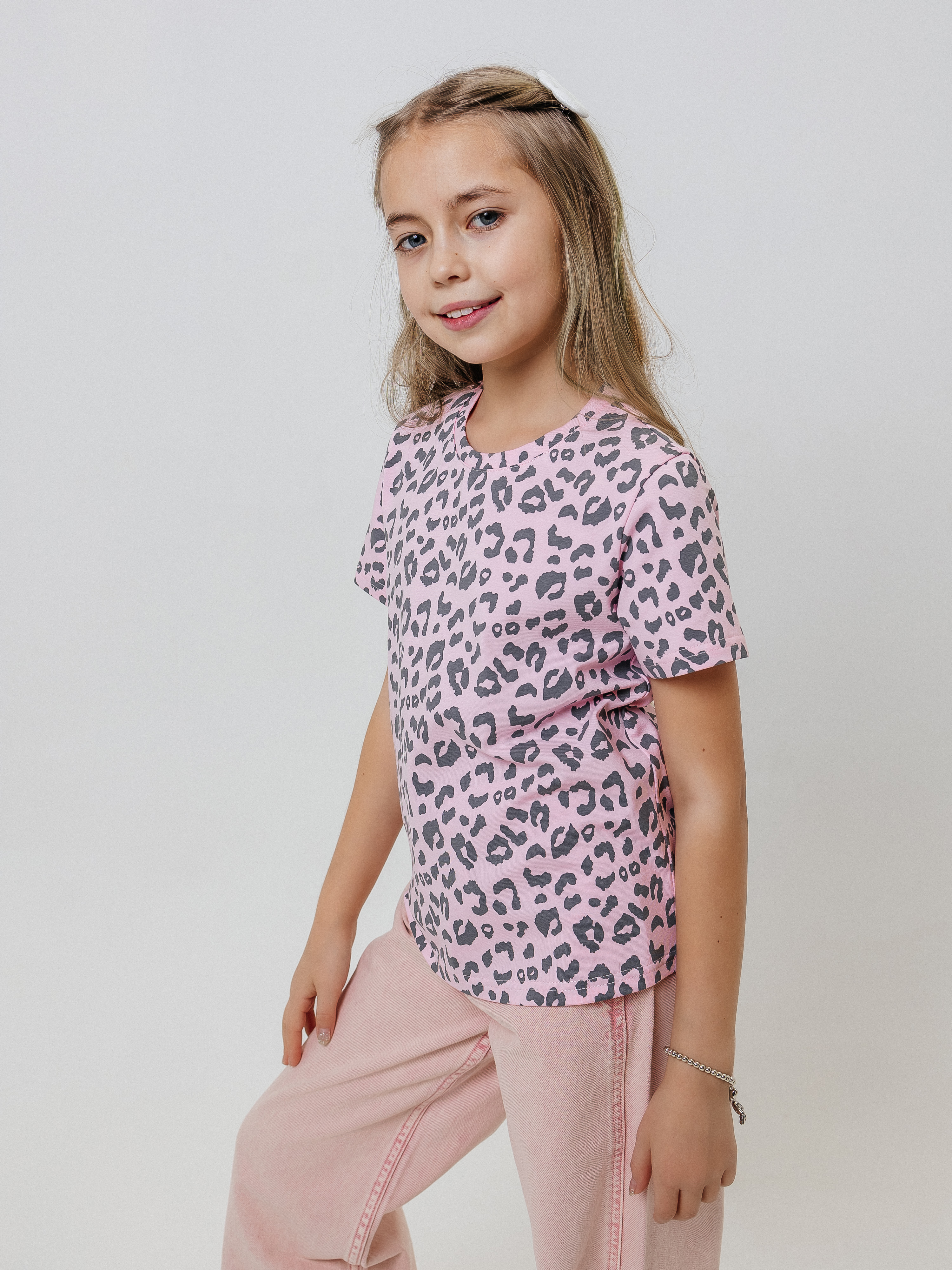 Футболка Селтекс Ю_ФК34 розовый леопард - фото 1